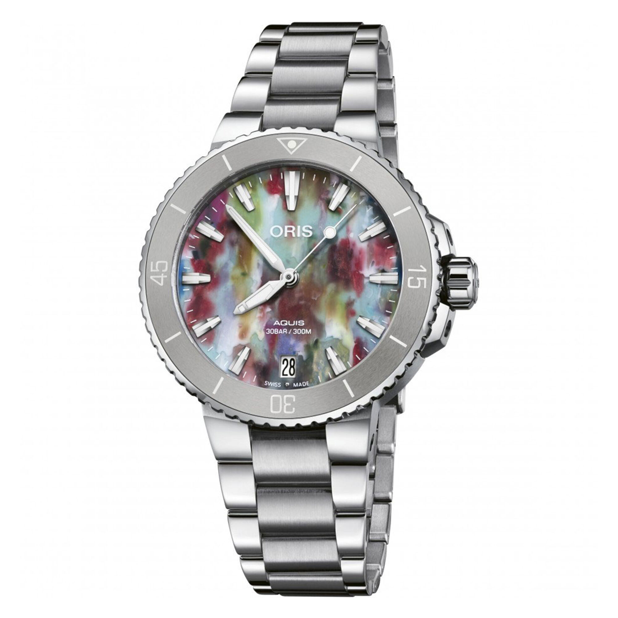 Oris Aquis Date Watch Steel Case Multicolor Dial, 36.5mm