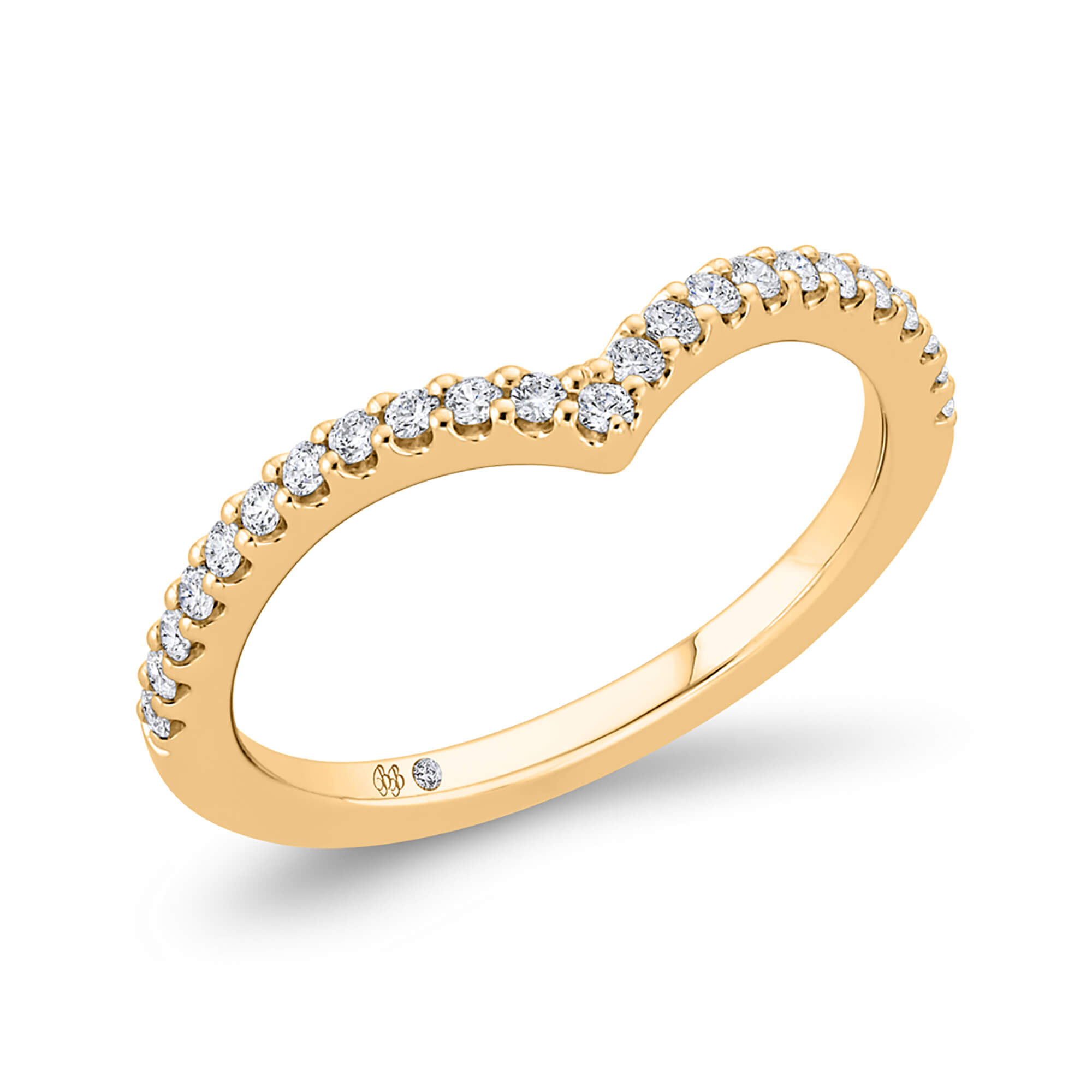 Bella Ponte Chevron Diamond Band, 14K Yellow Gold