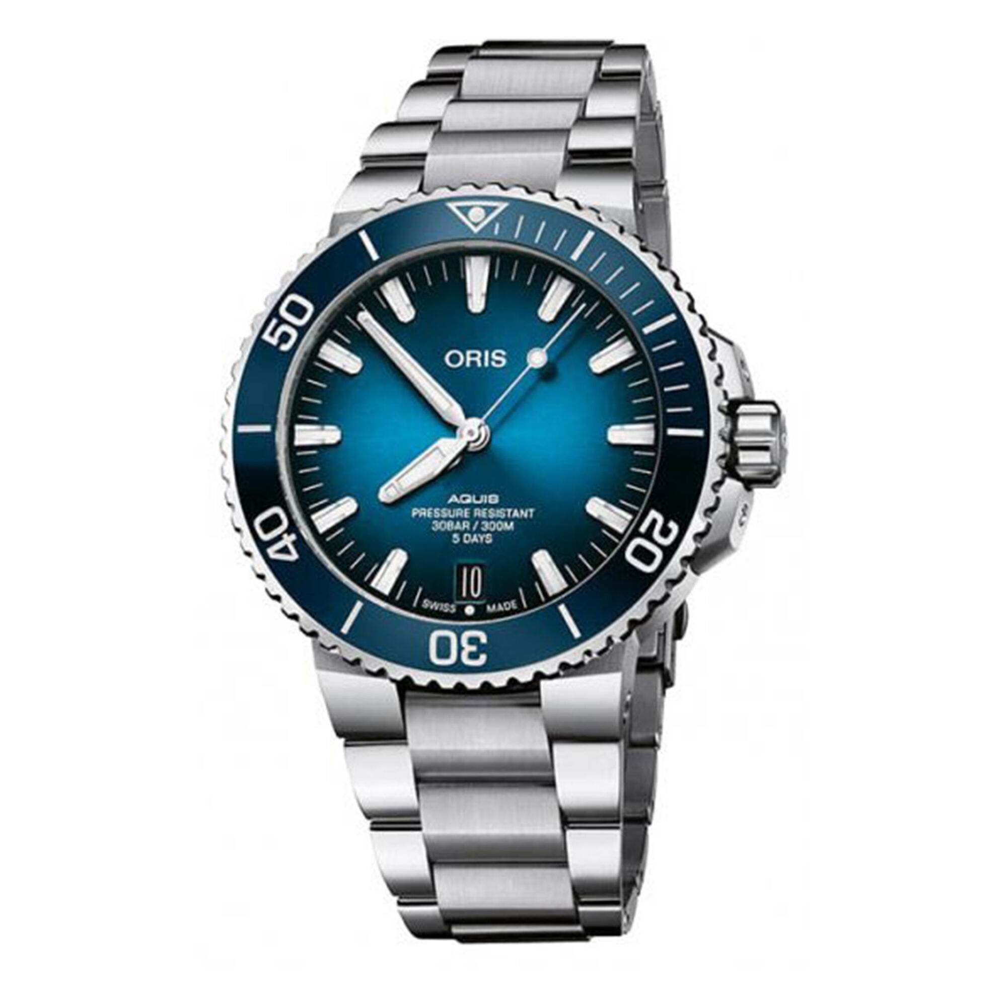 Oris Aquis Date Calibre 400 Watch Blue Dial Steel Bracelet, 43.5mm