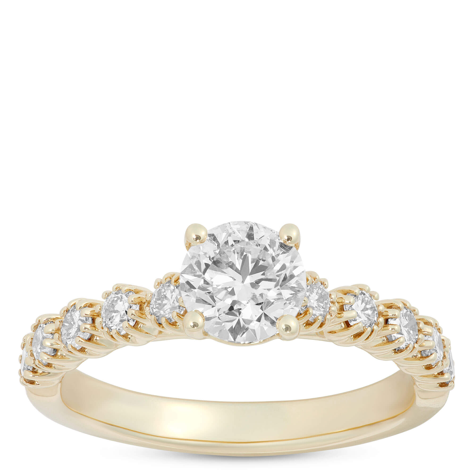 Round Diamond Engagement Ring in 14K Yellow Gold