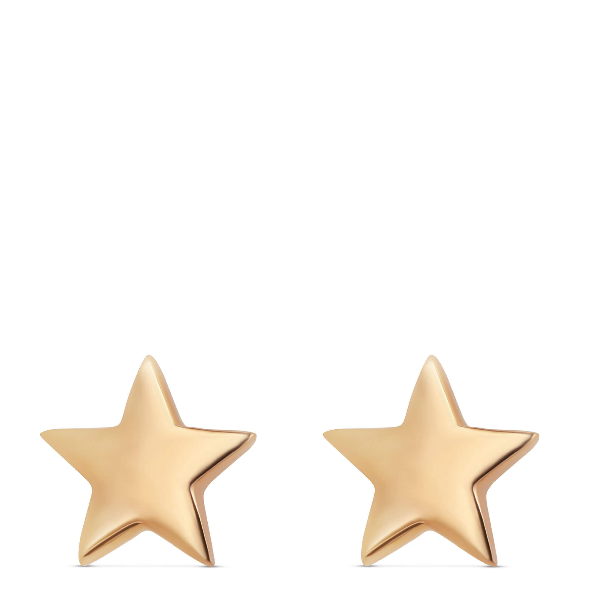 5mm Star Shaped Stud Earrings, 14K Yellow Gold