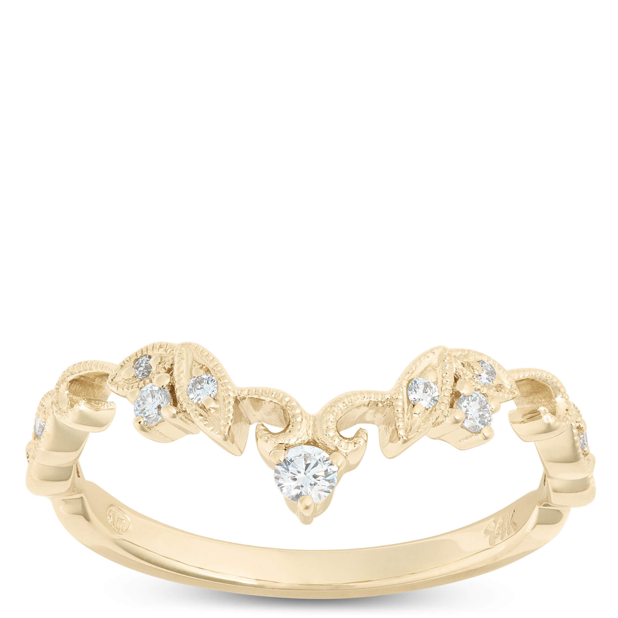 Floral Vine Diamond Ring, 14K Yellow Gold