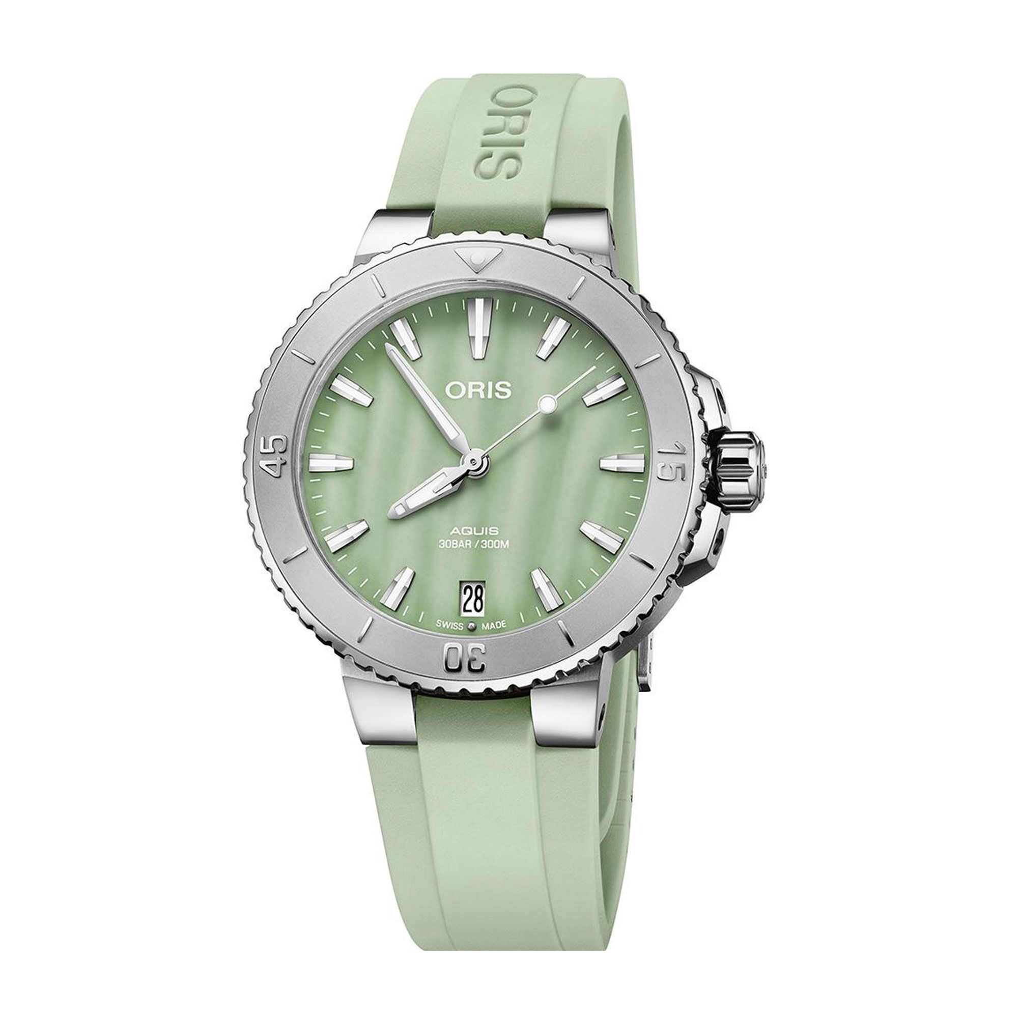 Oris Aquis Date Green Mother of Pearl Dial Dial Watch, 36.5mm