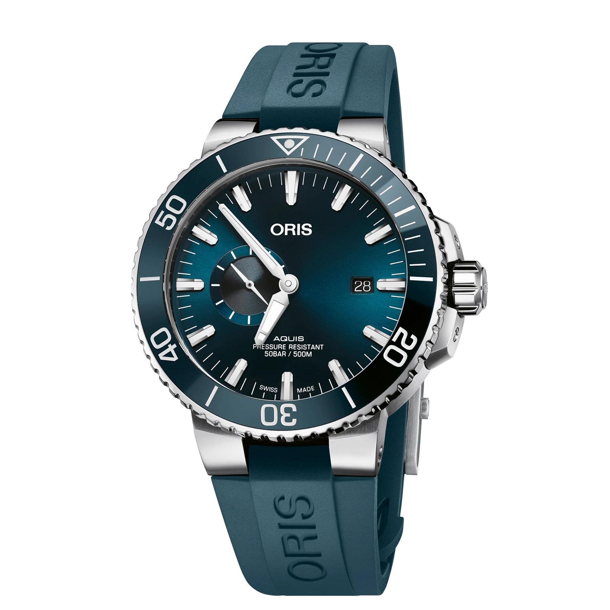 Oris Aquis Small Second Date Blue Dial Watch, 45.50mm