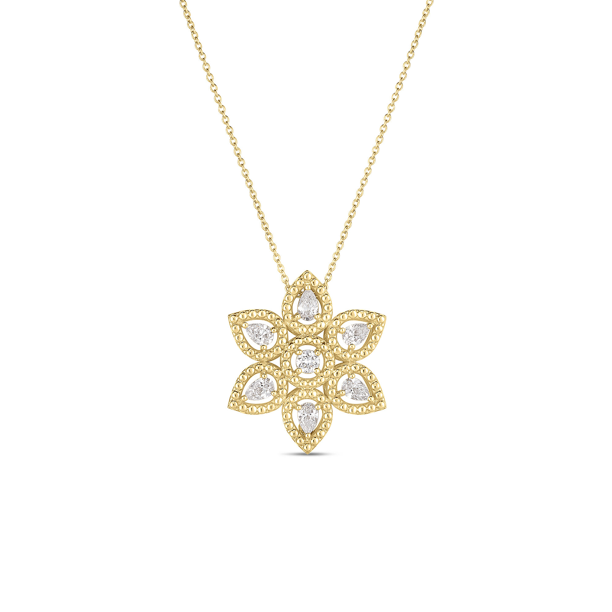 Roberto Coin Dolcetto Diamond Star Necklace 18K Yellow Gold, 18 inches