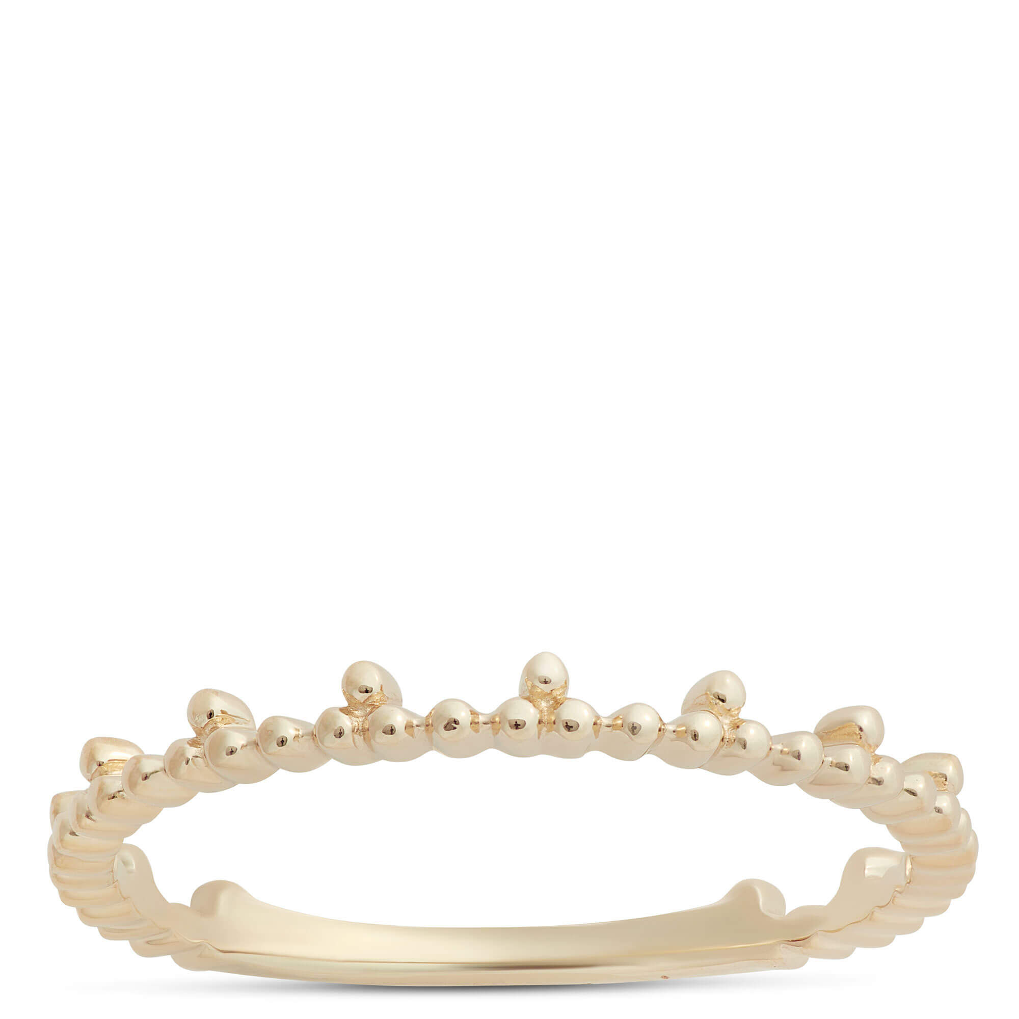 Beaded Band with Offset Beads, 14K Yellow Gold