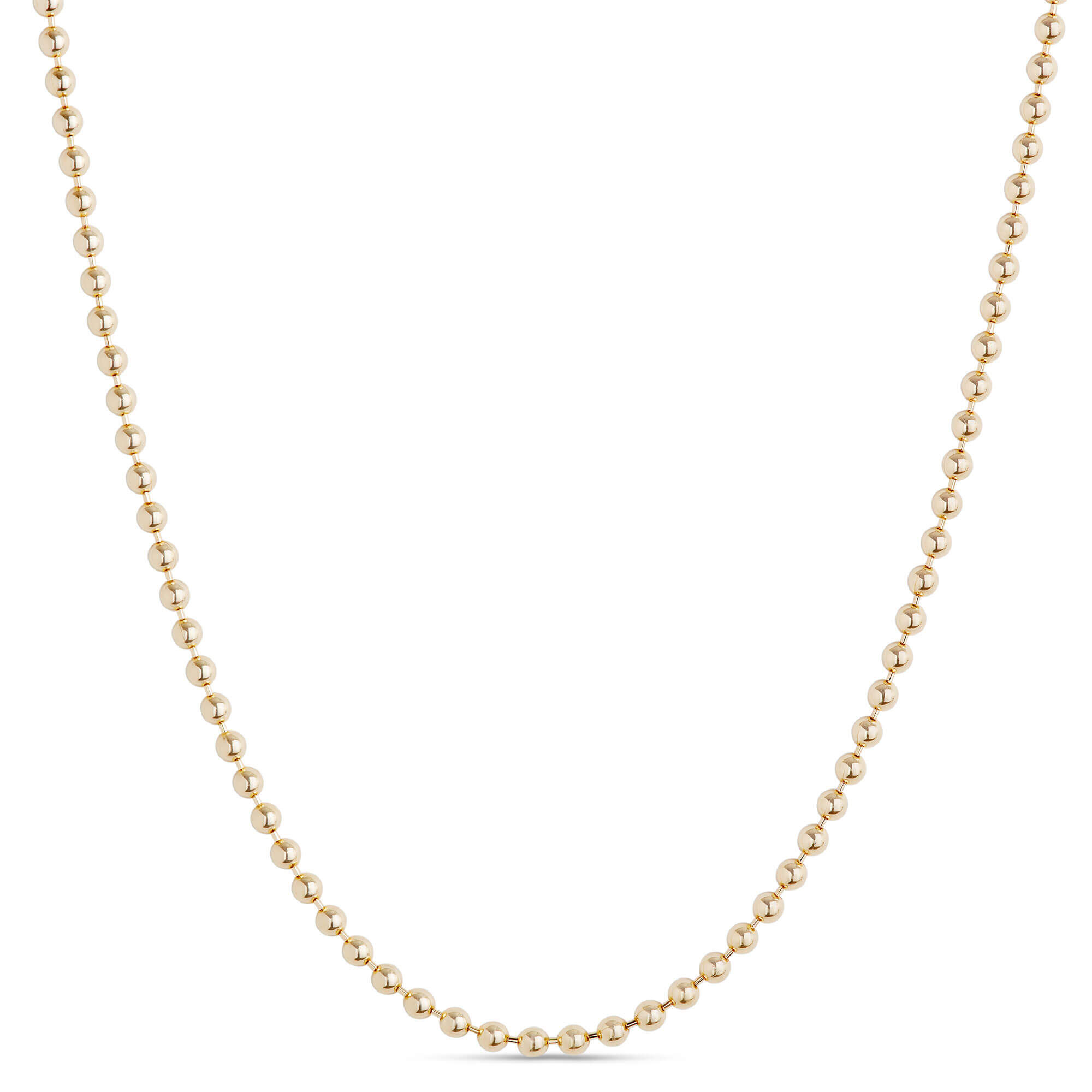 18-Inch Bead Chain, 14K Yellow Gold