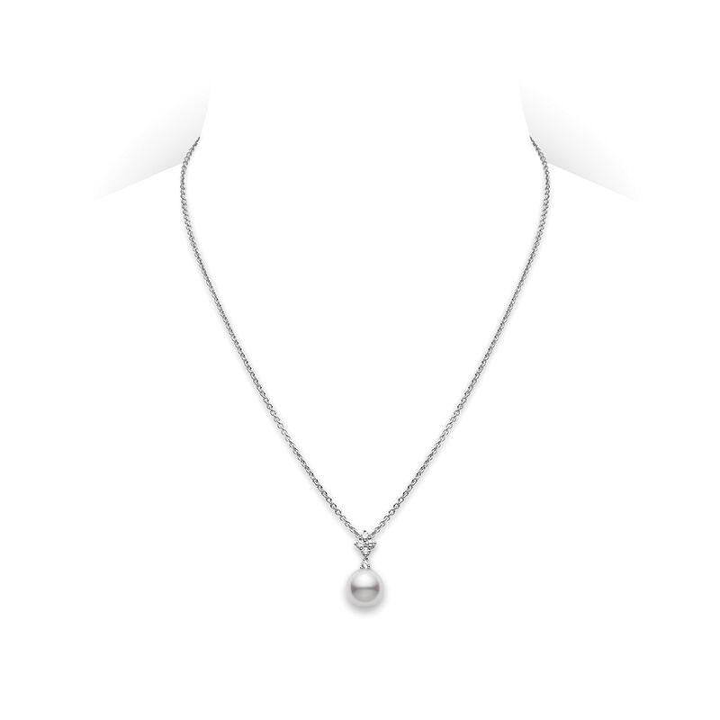 Mikimoto Classic White South Sea Cultured Pearl Necklace, 18K White Gold with Diamond
