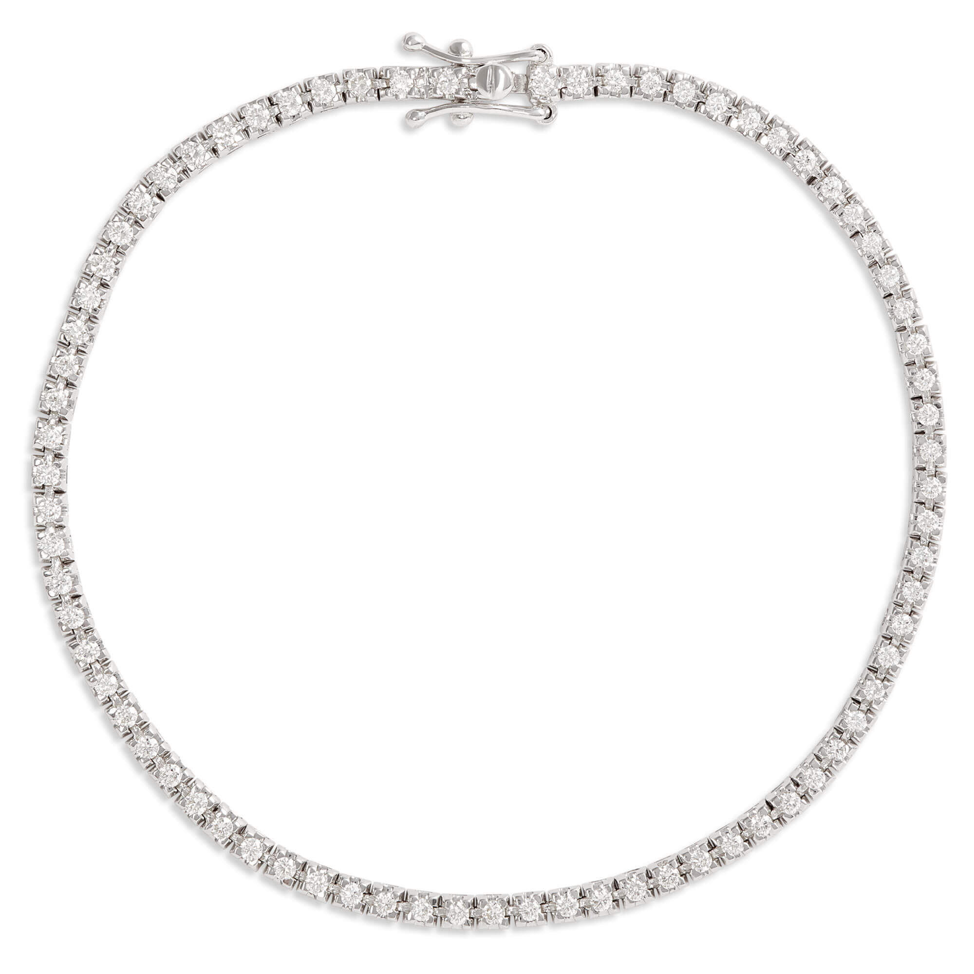 7-Inch Diamond Bracelet, 14K White Gold