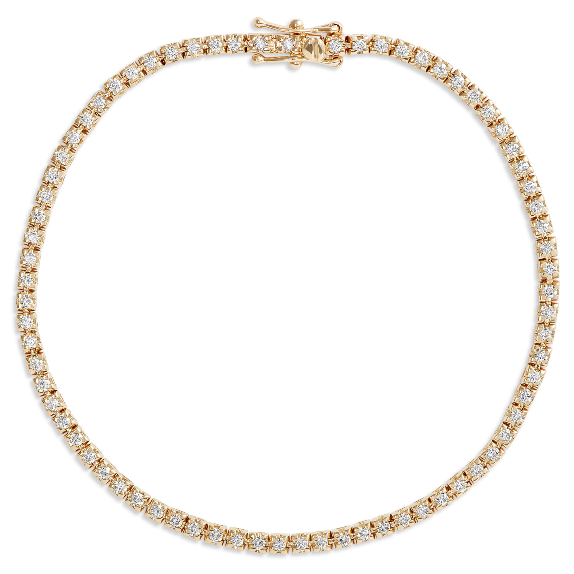 7-Inch Diamond Bracelet, 14K Yellow Gold