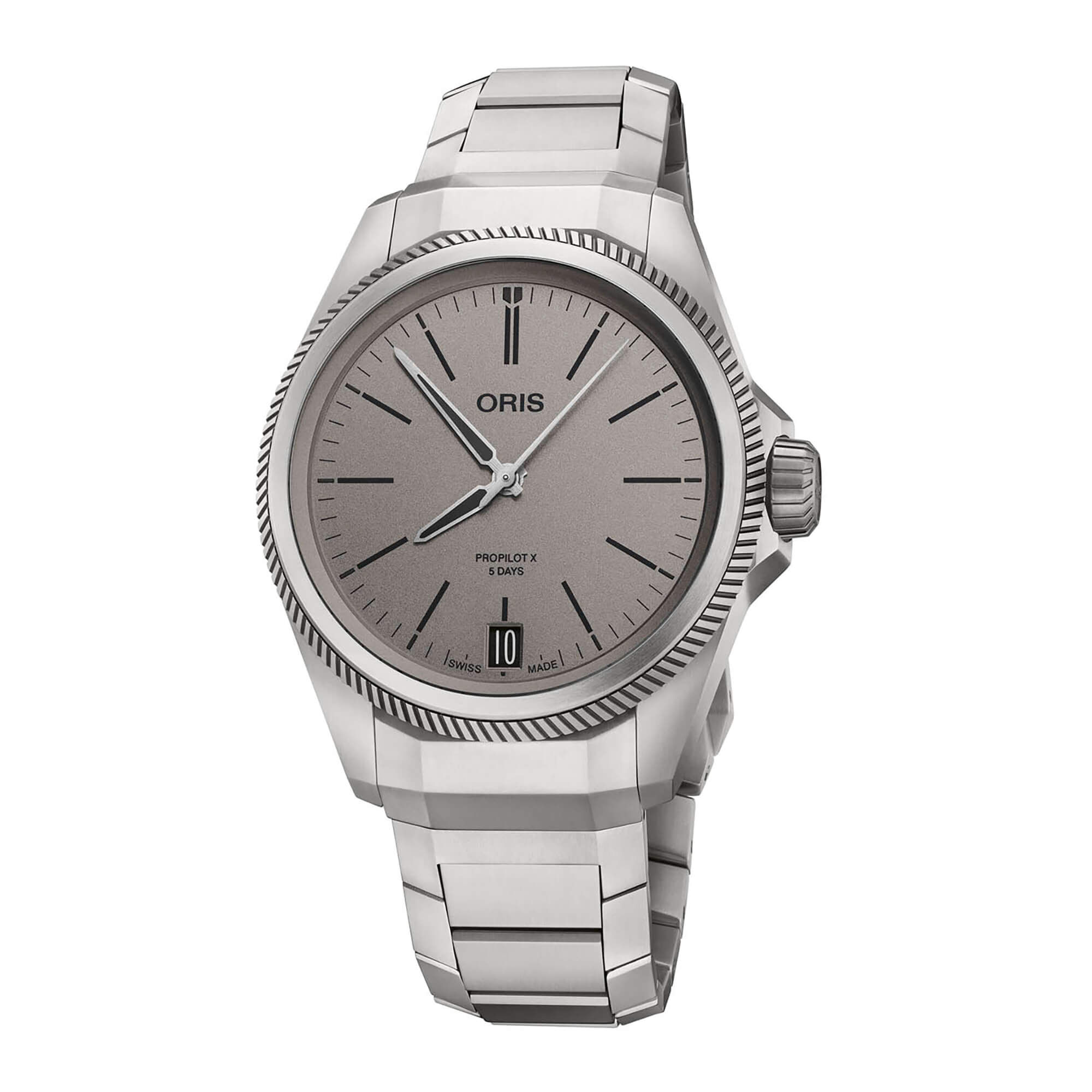 Oris ProPilot X Calibre 400 Watch Titanium Case Grey Dial Titanium Bracelet, 39mm