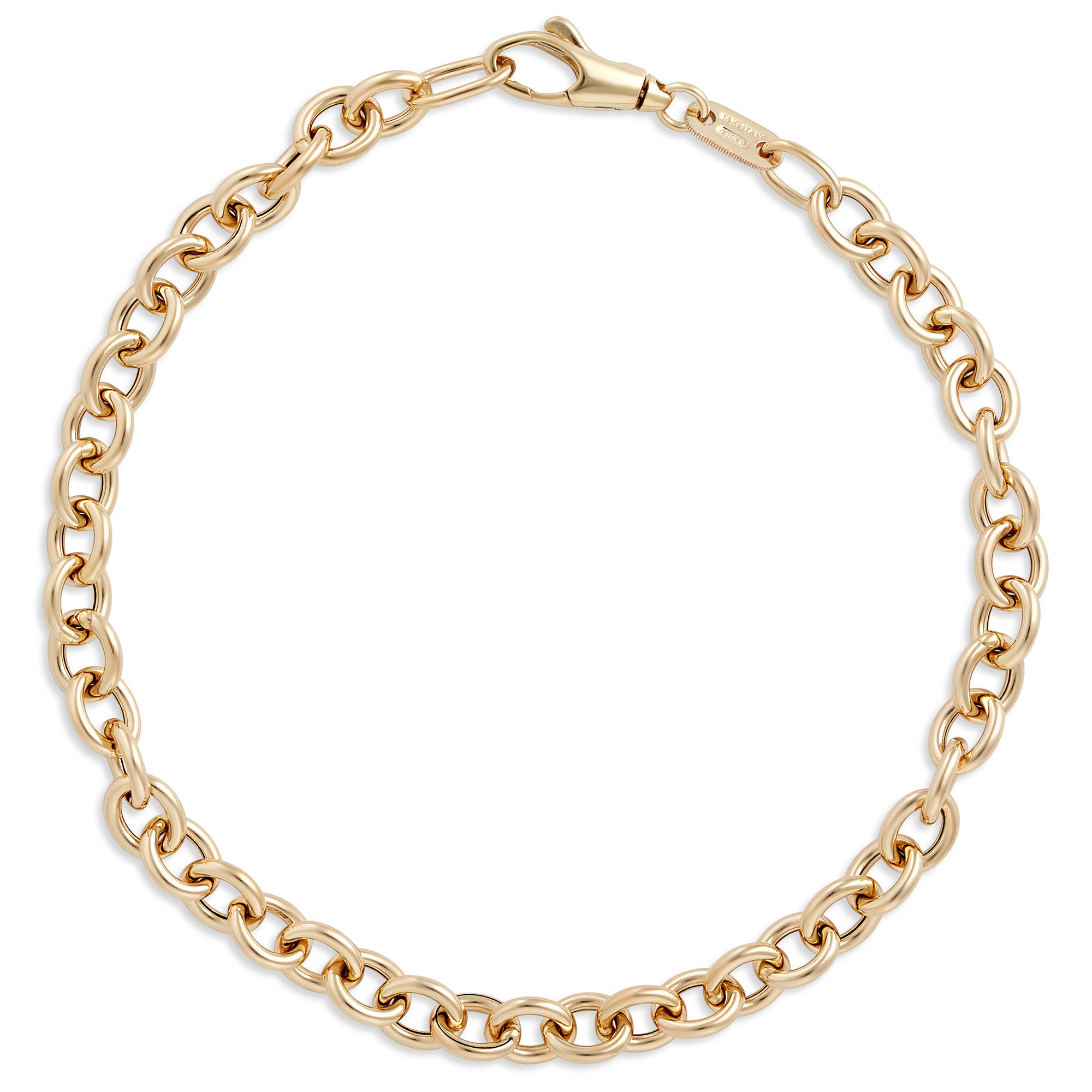 Toscano 7.5-Inch Small Oval Link Bracelet, 14K Yellow Gold