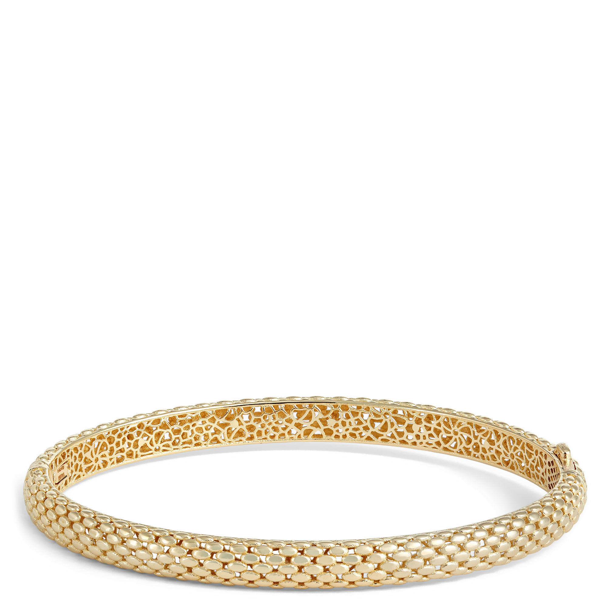 Toscano Quilted Bangle Bracelet, 14K Yellow Gold