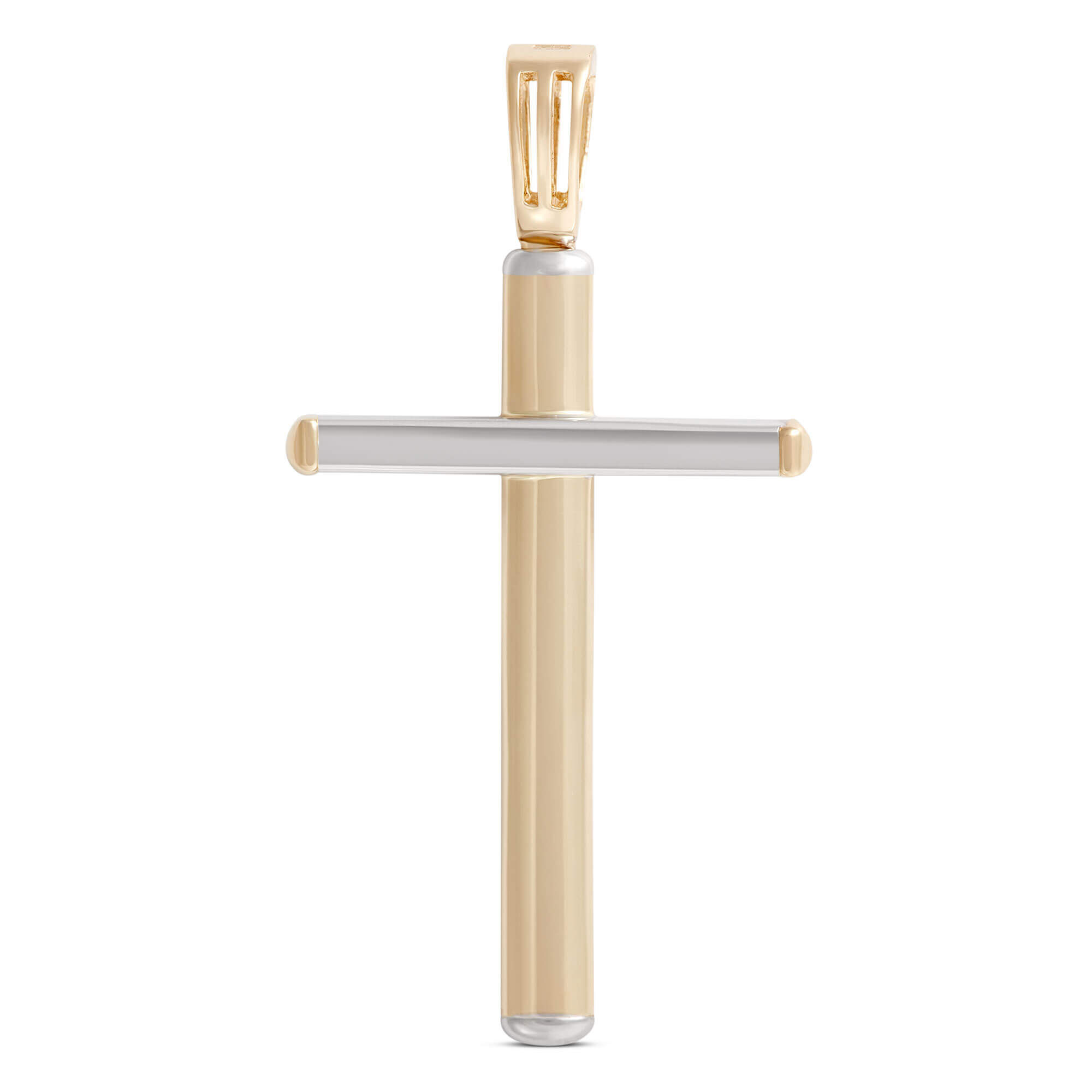 Toscano Two-Tone Cross Pendant, 14K Gold