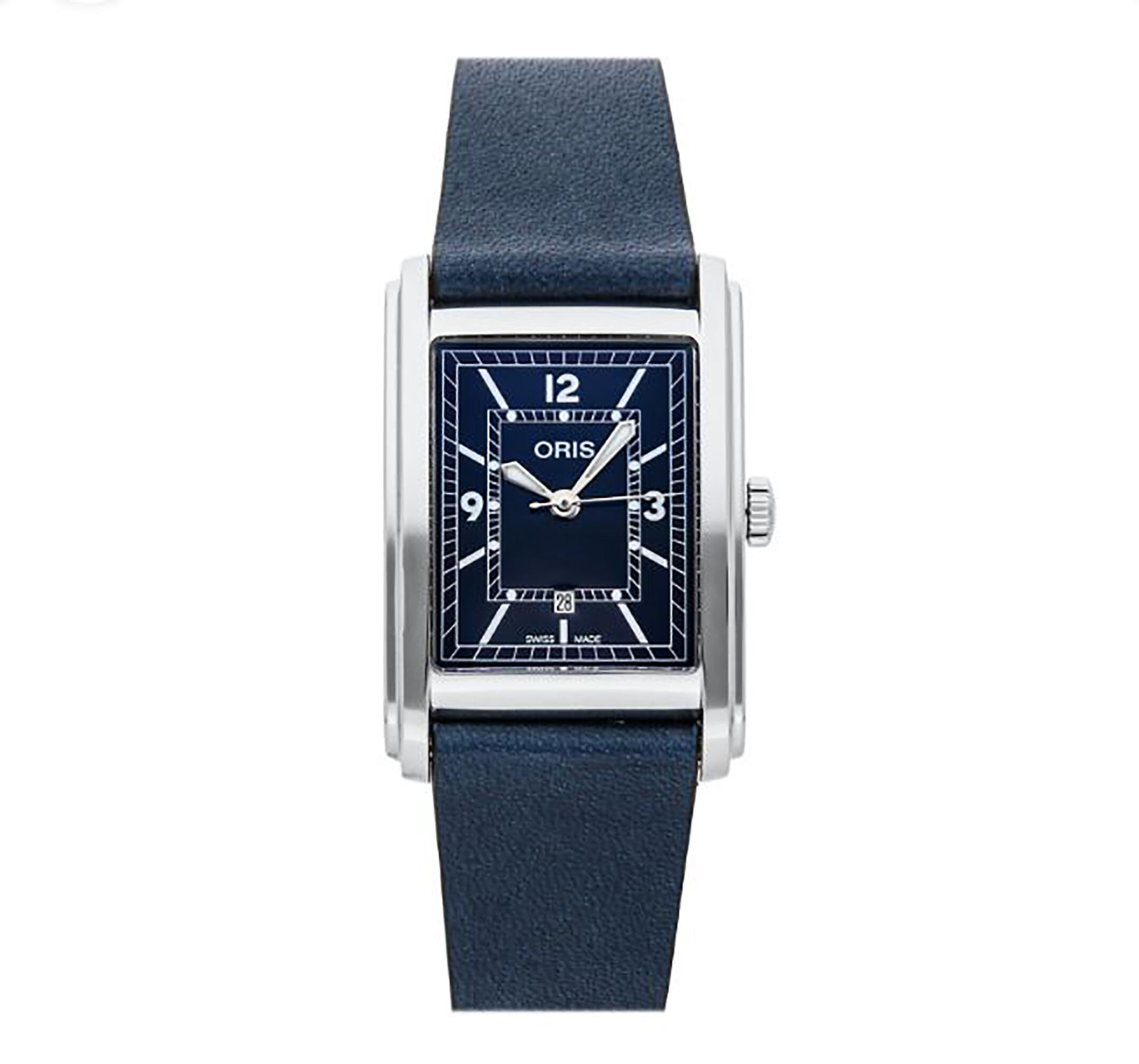 Oris Rectangular Blue Dial, 25x38 mm