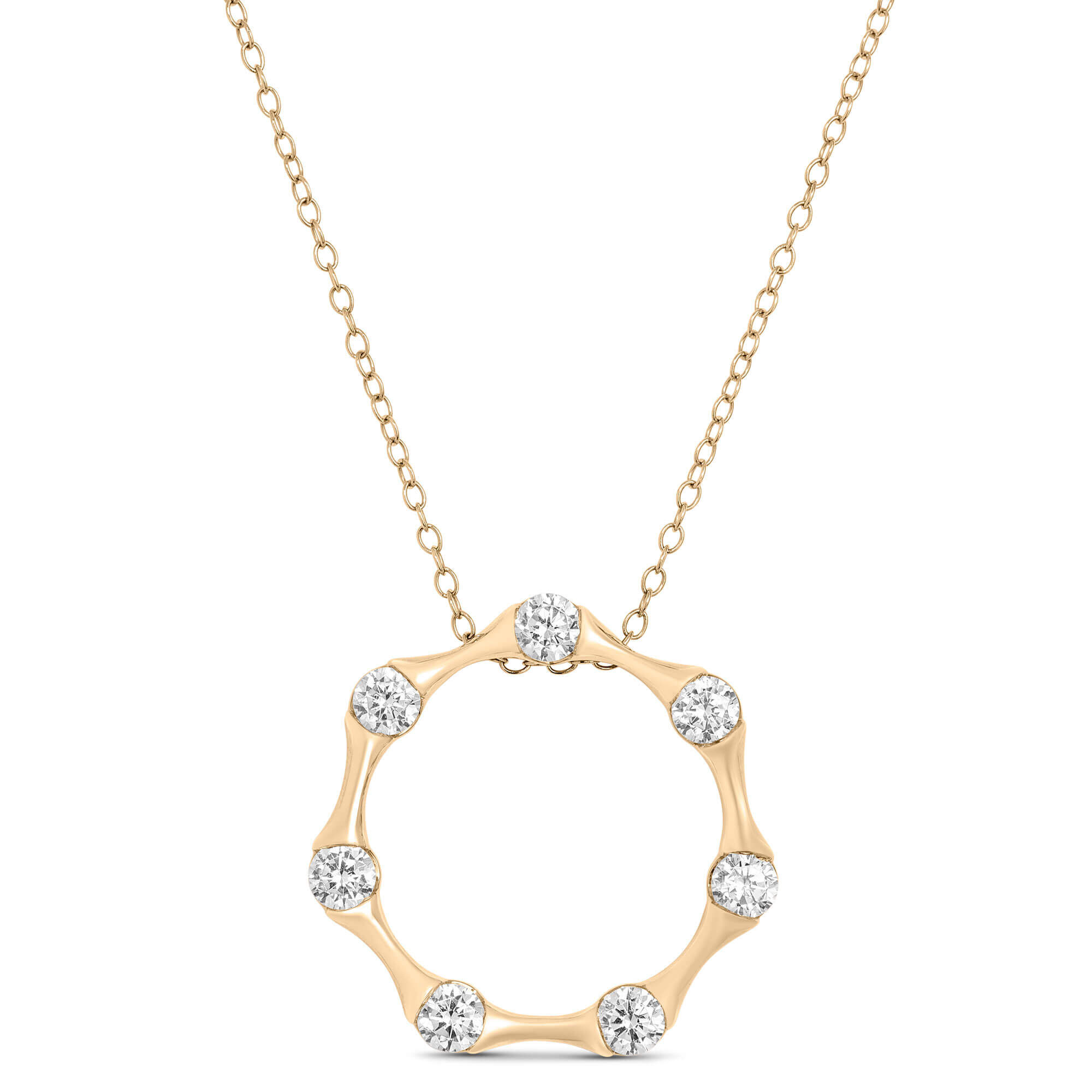 Ben Bridge Signature Circle Diamond Pendant Necklace, 18K Yellow Gold