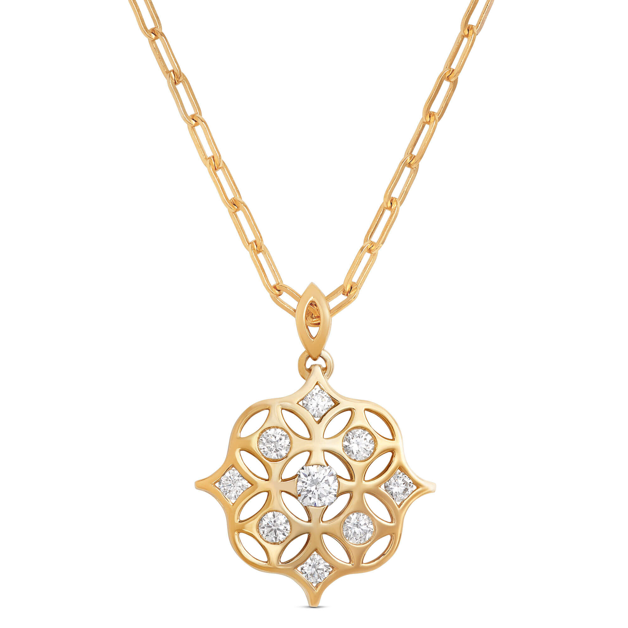 Ben Bridge Signature Diamond Pendant Necklace, 18K Yellow Gold