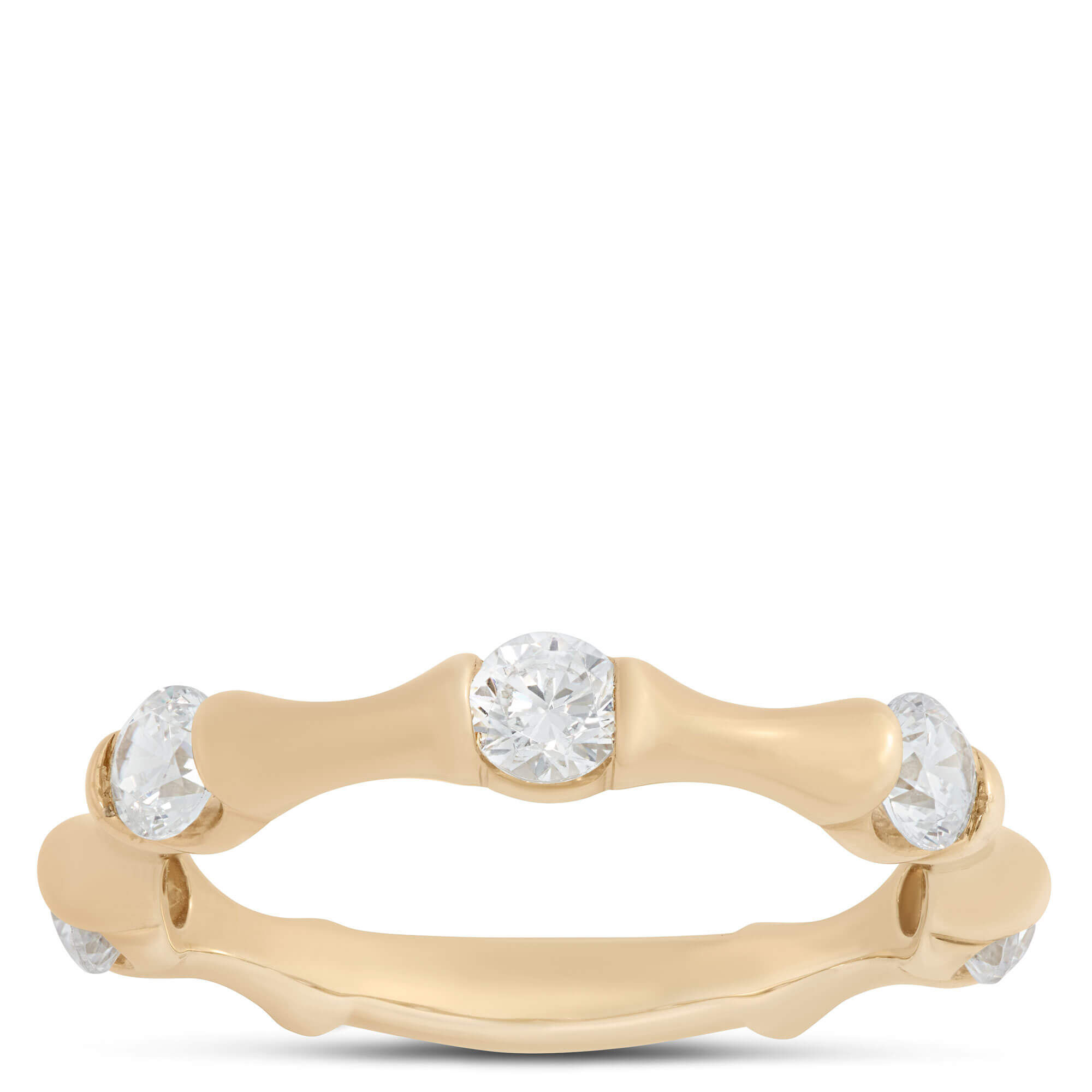 Ben Bridge Contoured Signature Diamond Anniversary Band, 18K Yellow Gold