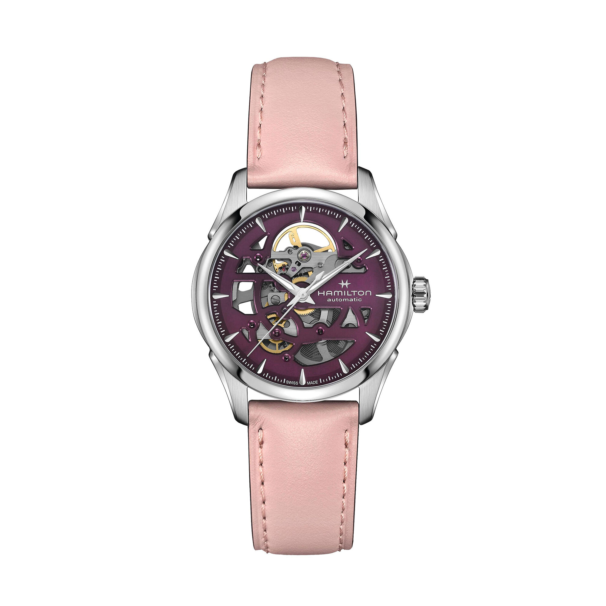 Hamilton Jazzmaster Skeleton Lady Auto Purple Dial Watch, 36mm