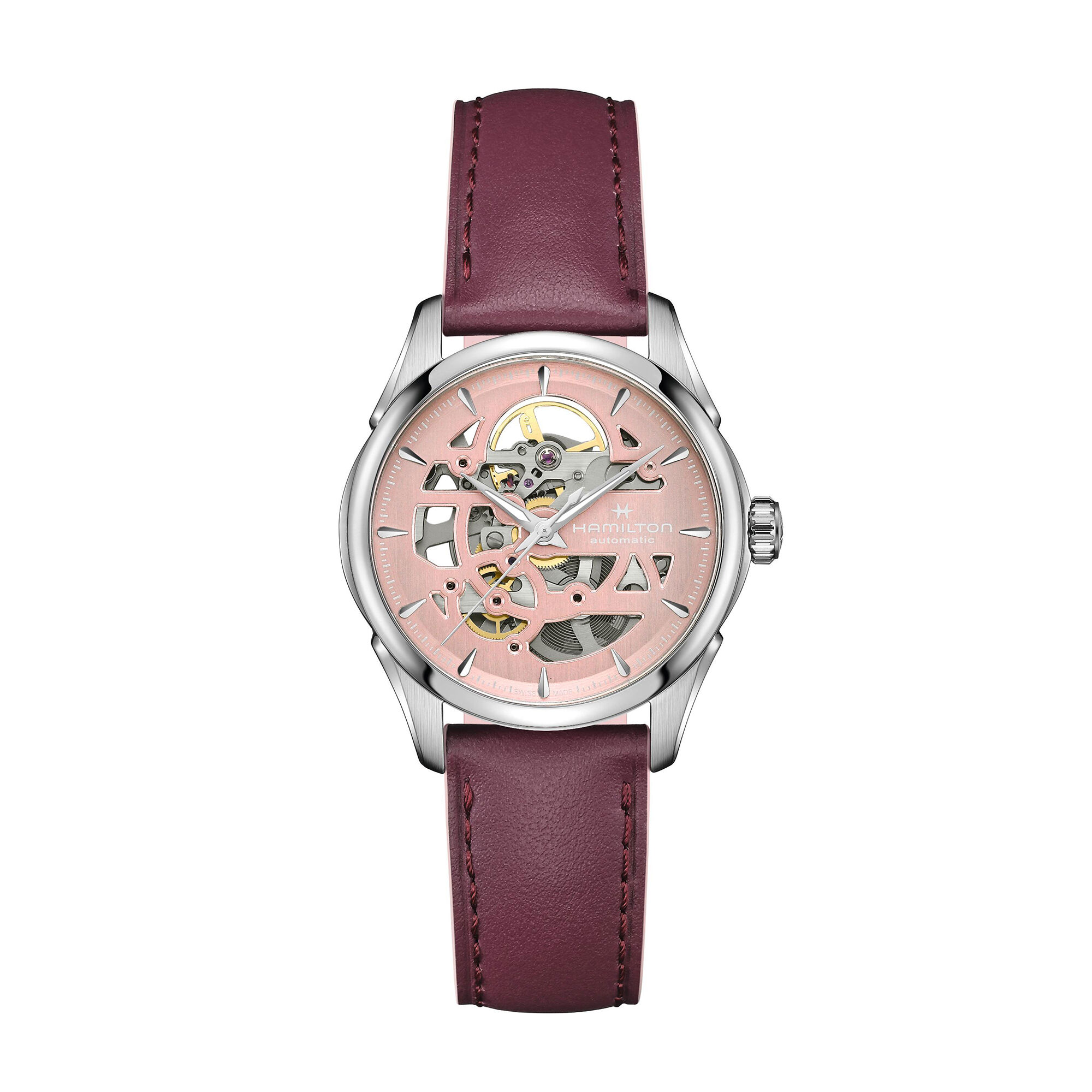 Hamilton Jazzmaster Skeleton Lady Auto Pink Dial Watch, 36mm