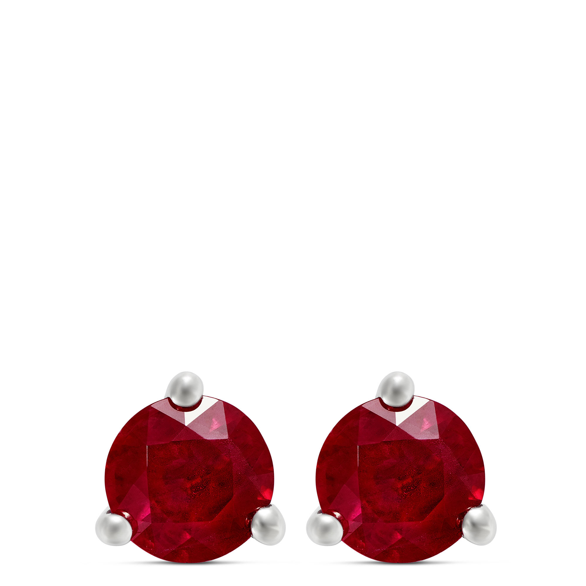 Ruby Martini Studs, 14K White Gold