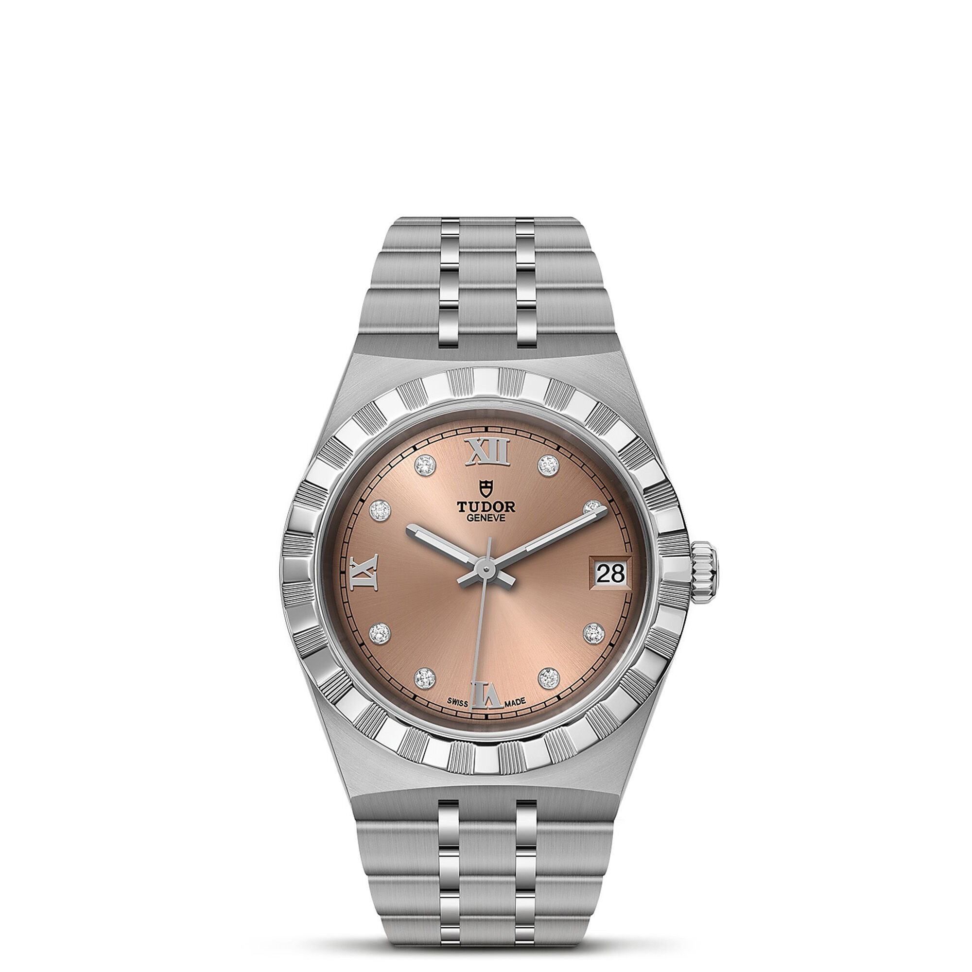 TUDOR Royal Watch Salmon Diamond Set Dial, 34mm