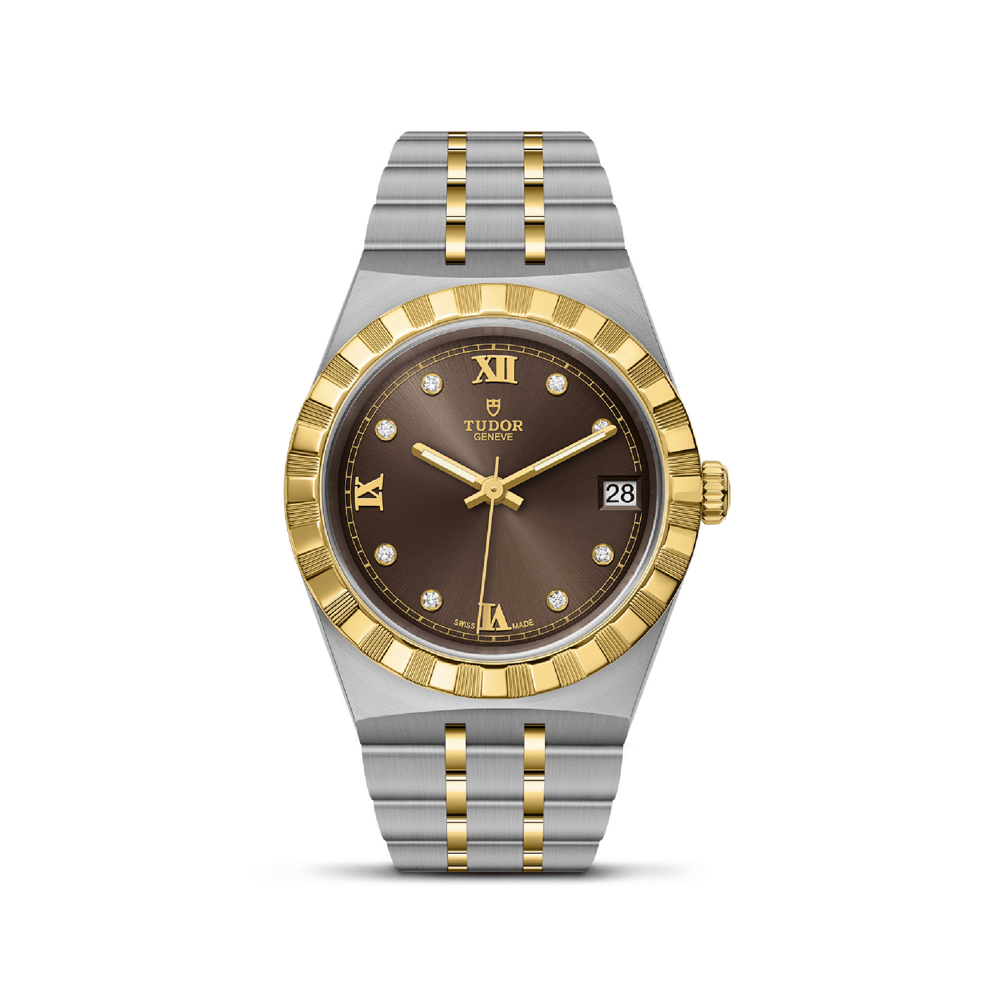TUDOR Royal Watch Chocolate Brown Diamond Set Dial, 34mm