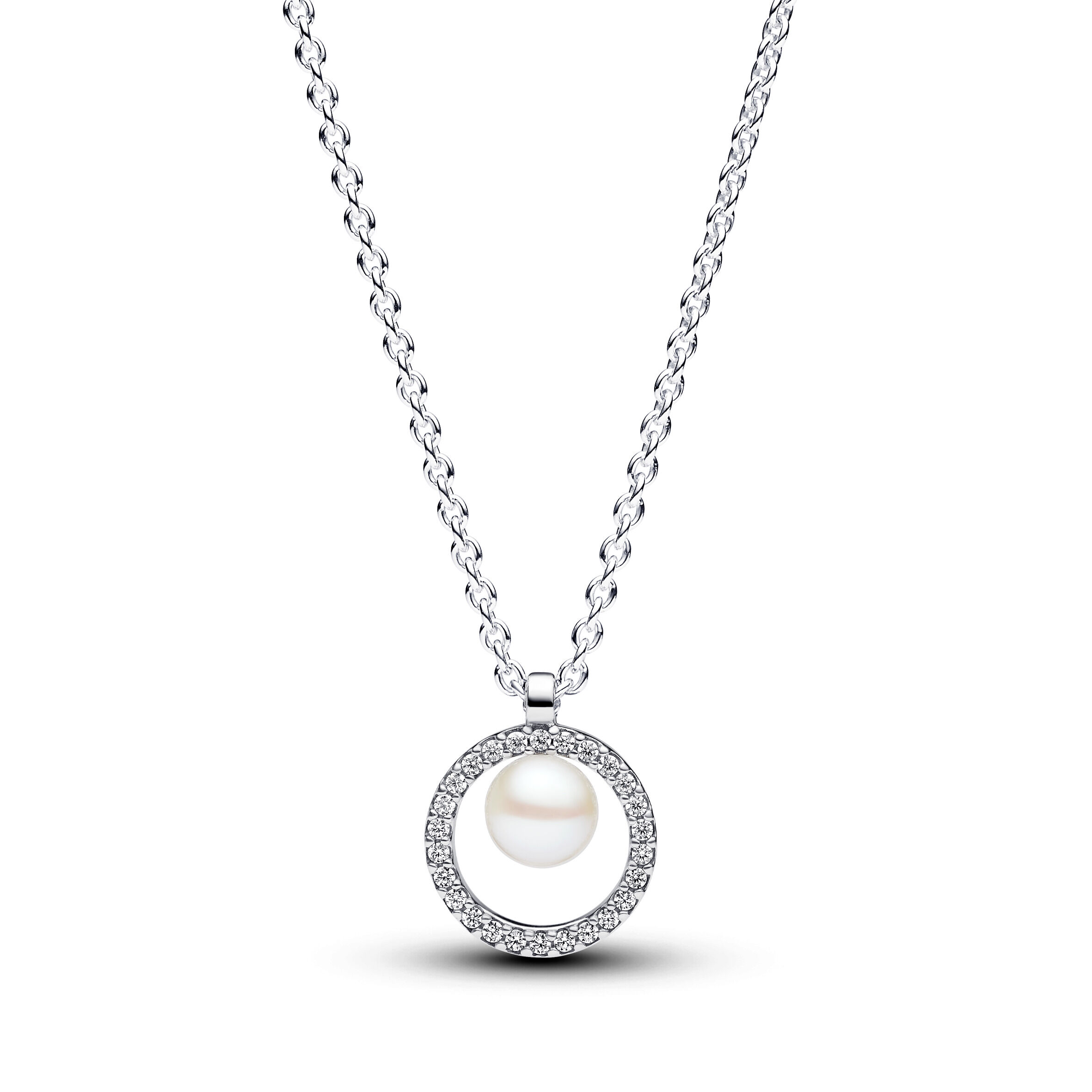 Pandora Treated Freshwater Cultured Pearl & Pavé Collier Necklace