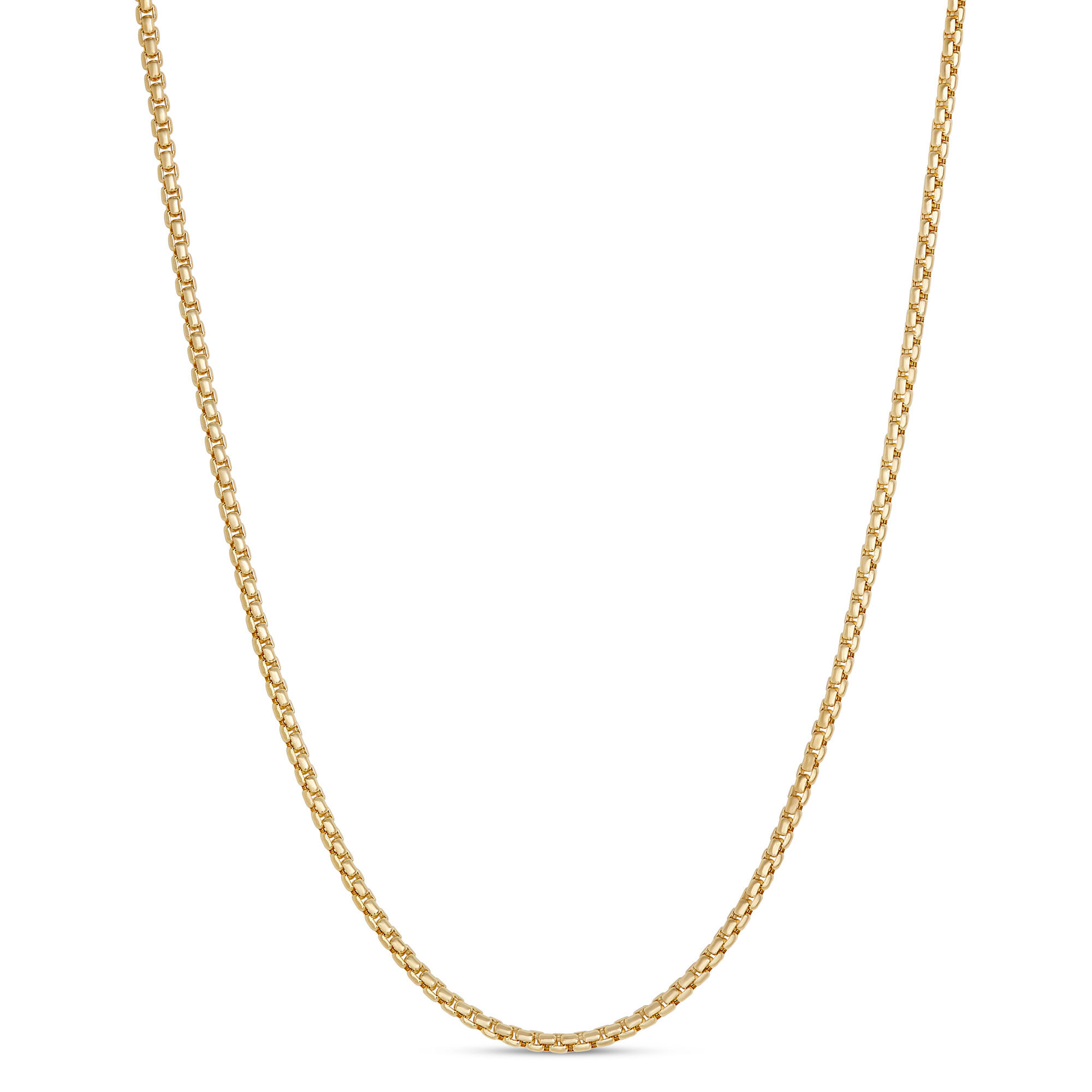 18-Inch Hollow Round Link Necklace, 14K Yellow Gold