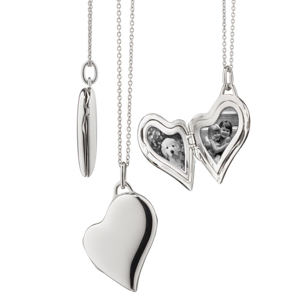 Monica Rich Kosann 22" Slim Heart Locket Necklace, Sterling Silver
