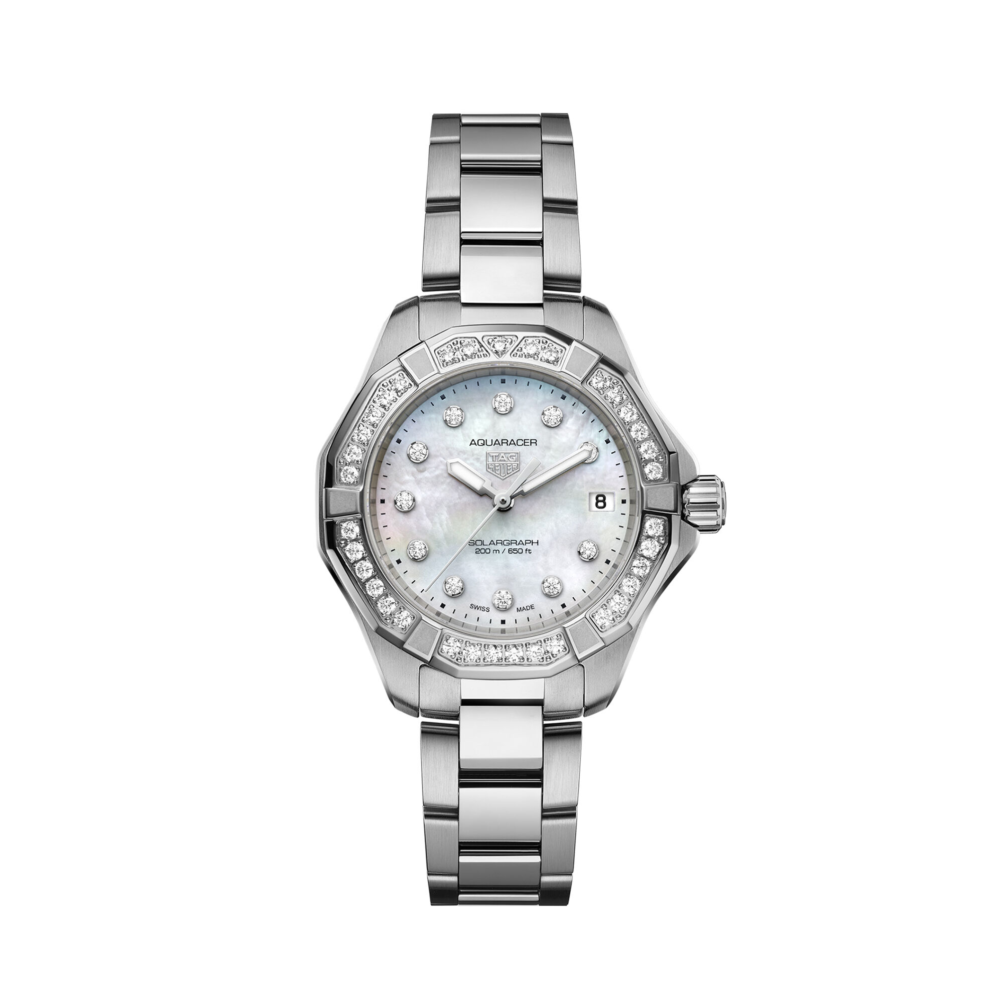 TAG Heuer Aquaracer Professional 200 Solargraph White Dial, 34mm
