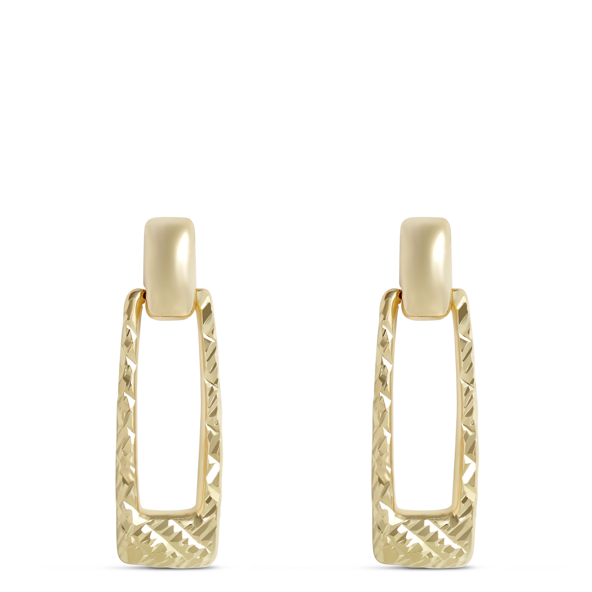 Toscano Hammered Door Knocker Earrings, 14K Yellow Gold