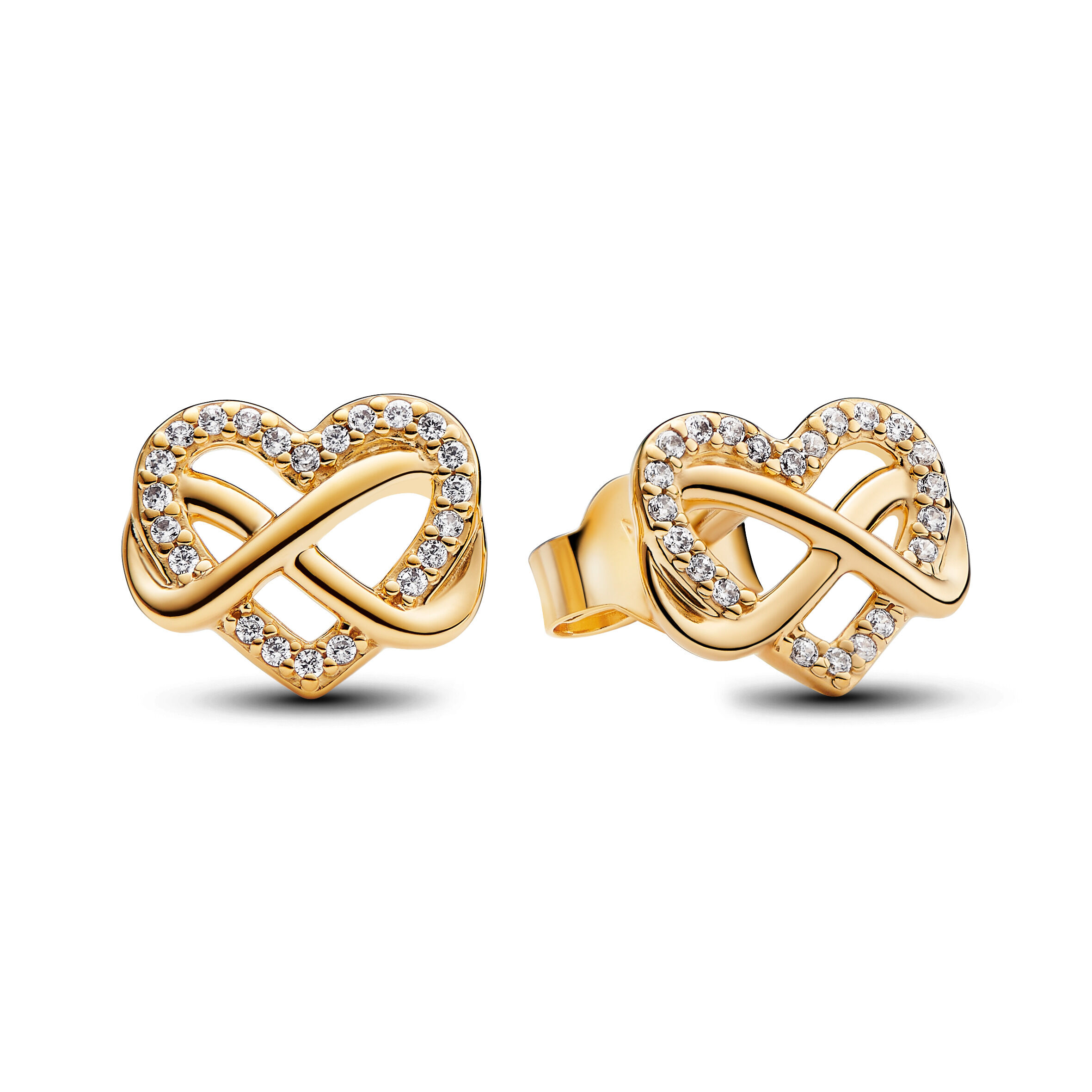 Pandora Sparkling Infinity Heart Stud Earrings