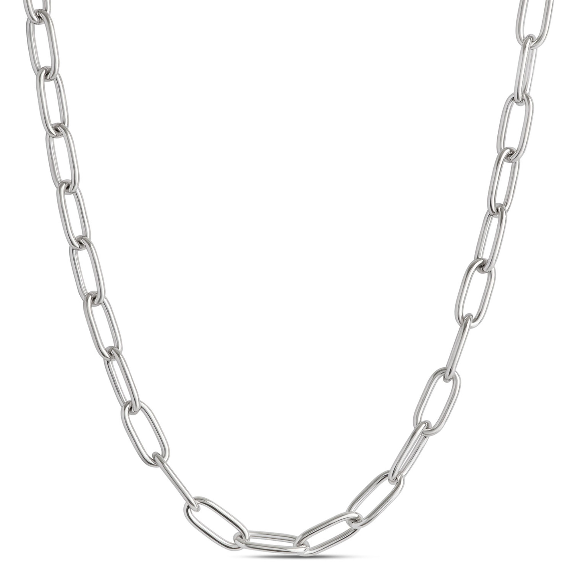 Toscano 20-Inch Paperclip Chain, 14K White Gold