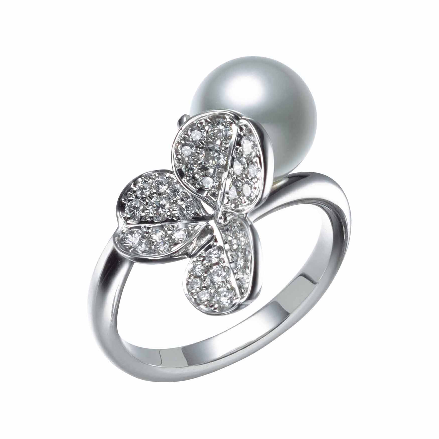 Mikimoto Akoya Cultured Pearl Ring in 18K White Gold