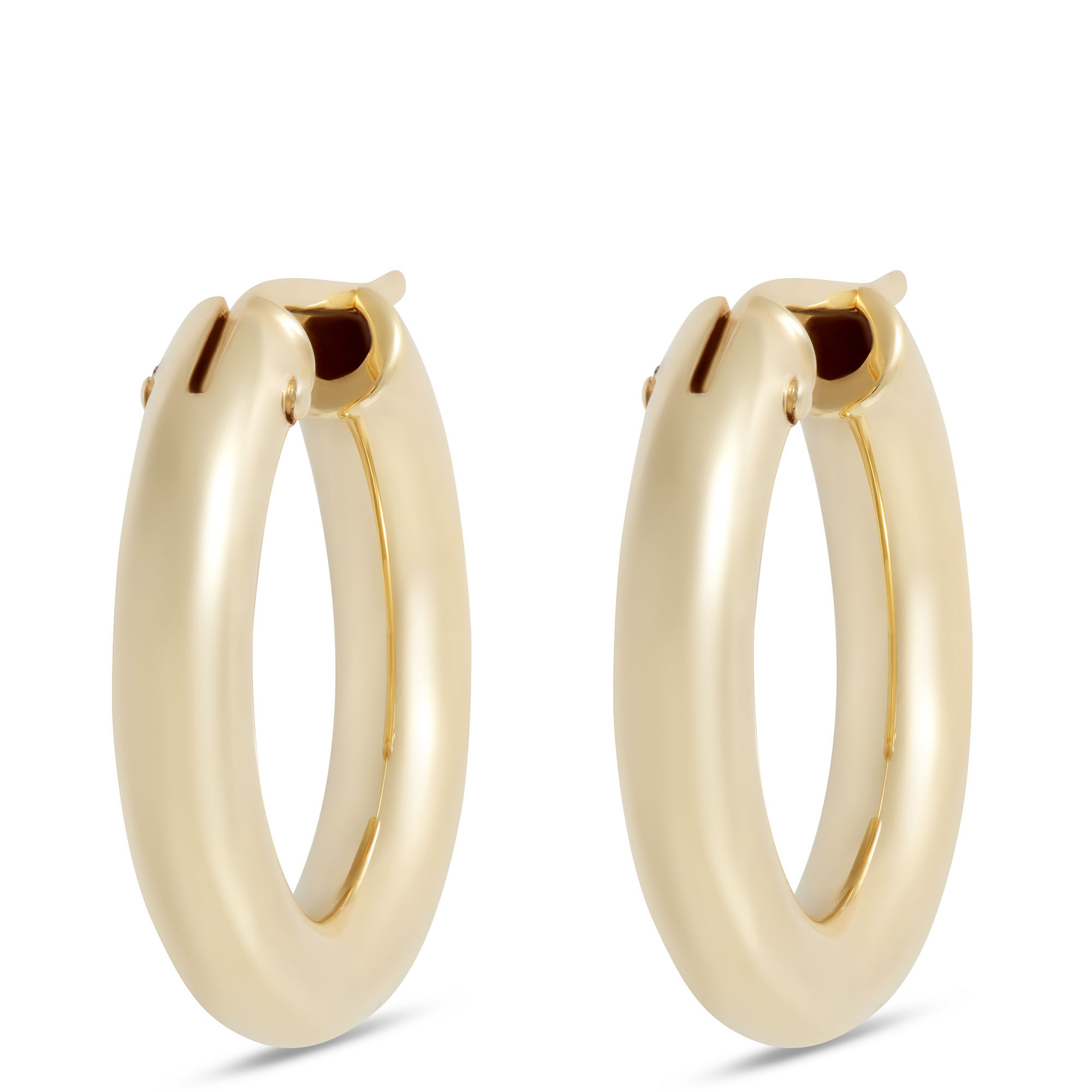 Toscano 21MM Round Hoop Earrings, 14K Yellow Gold