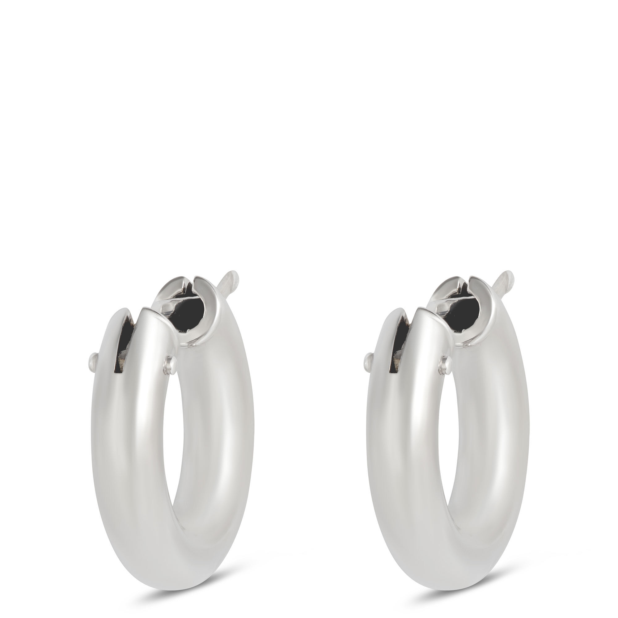 Toscano 12MM Hoop Earrings, 14K White Gold