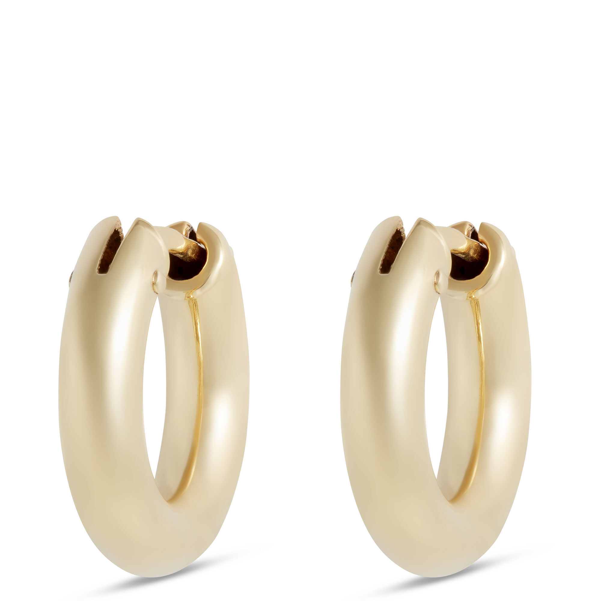 Toscano 12MM Round Hoops, 14K Yellow Gold