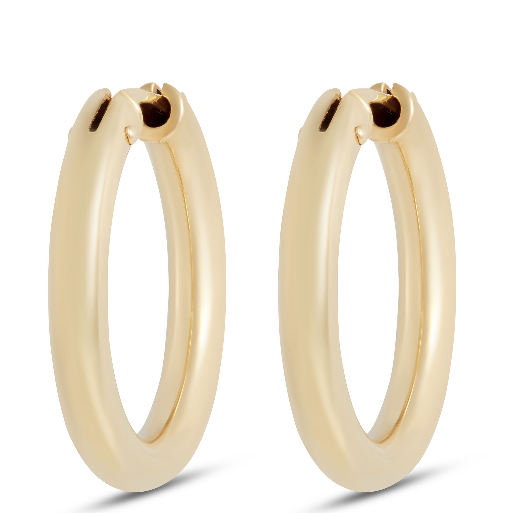 Toscano 27MM Round Hoop Earrings, 14K Yellow Gold