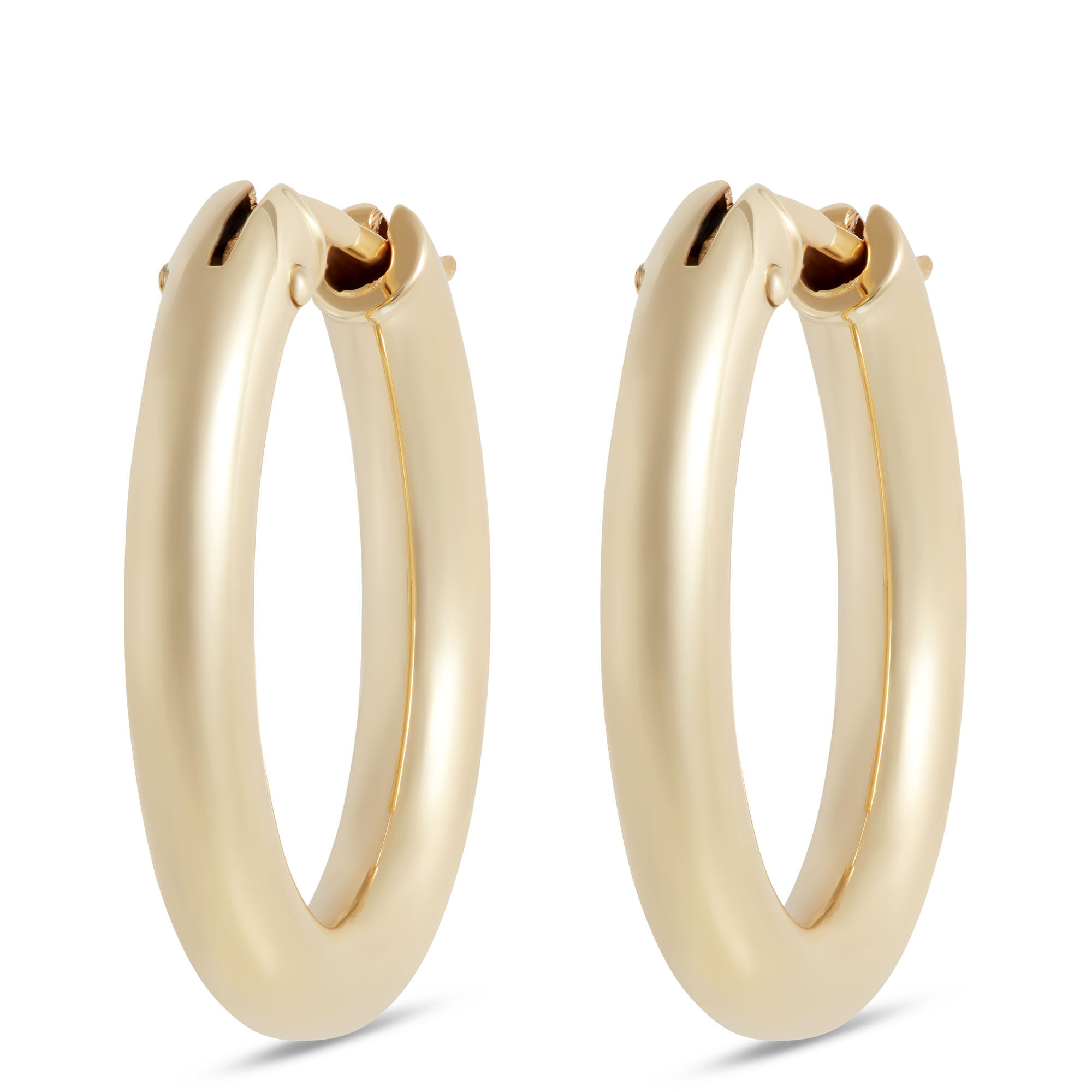 Toscano 21MM Oval Hoop Earrings, 14K Yellow Gold
