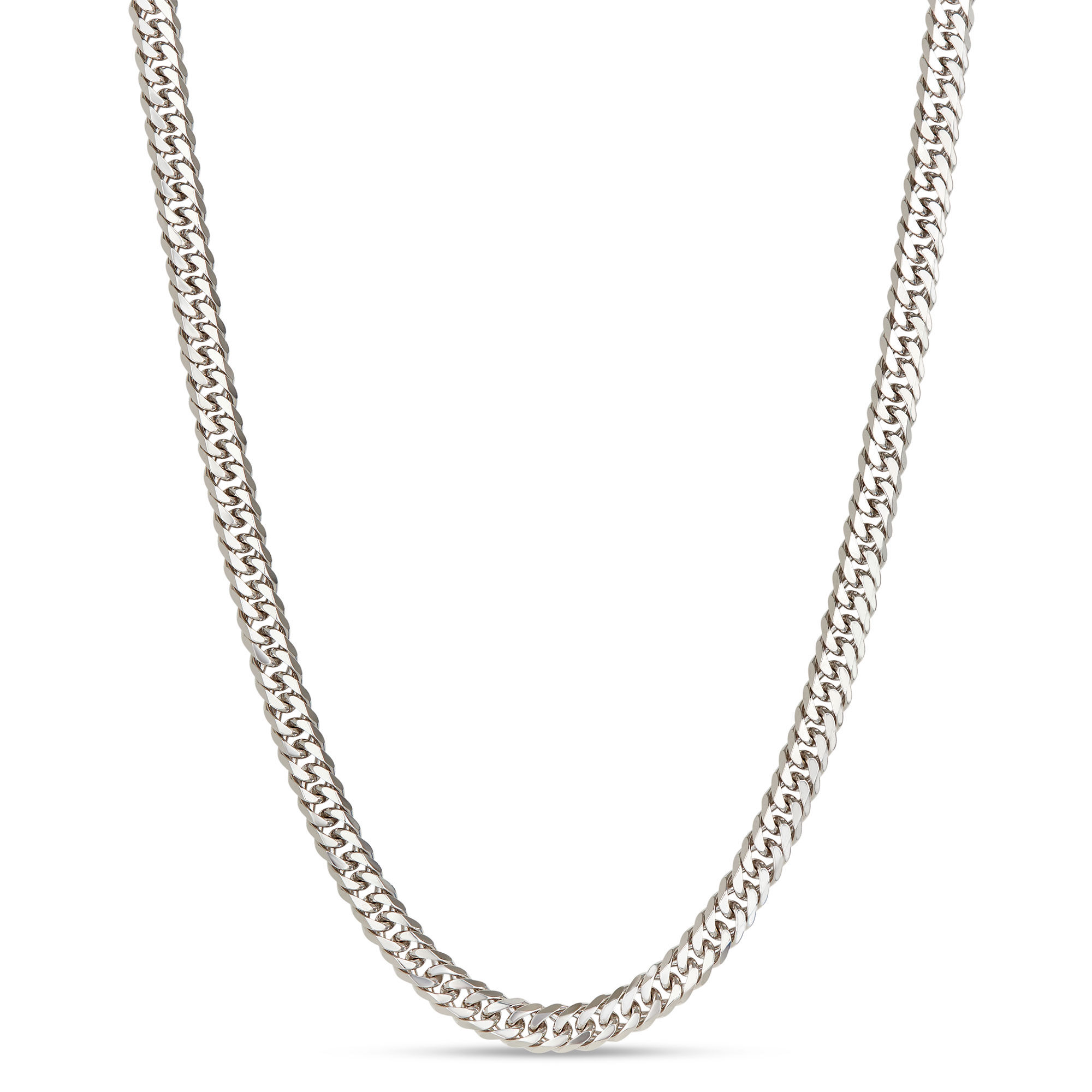 Toscano 24-Inch Tight Link Box Chain Necklace, 14K White Gold
