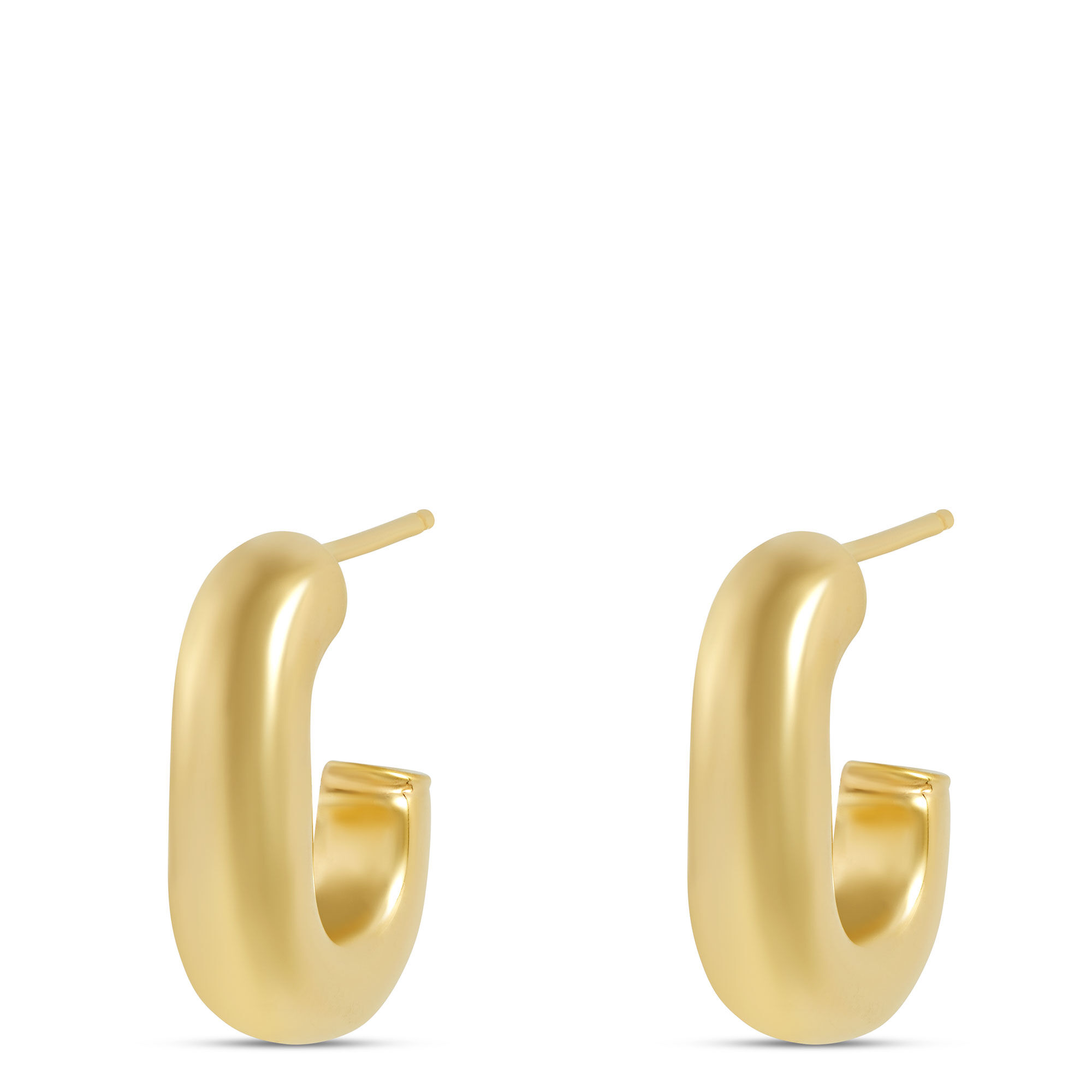Toscano Half-Oval Hoops, 14K Yellow Gold