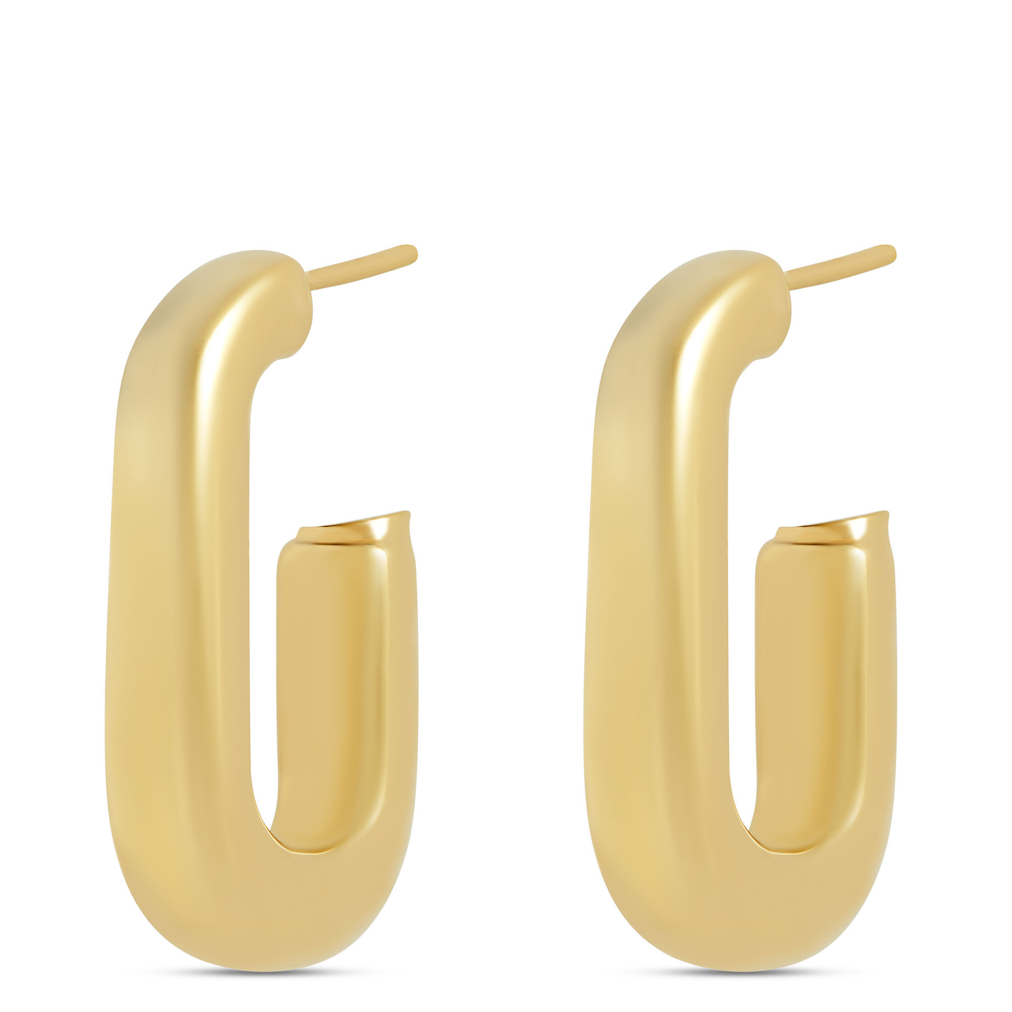 Toscano Large Half-Oval Hoops, 14K Yellow Gold