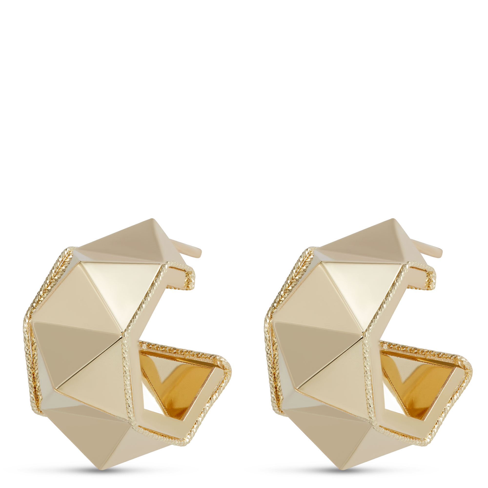 Toscano Faceted Ball Hoops, 14K Yellow Gold