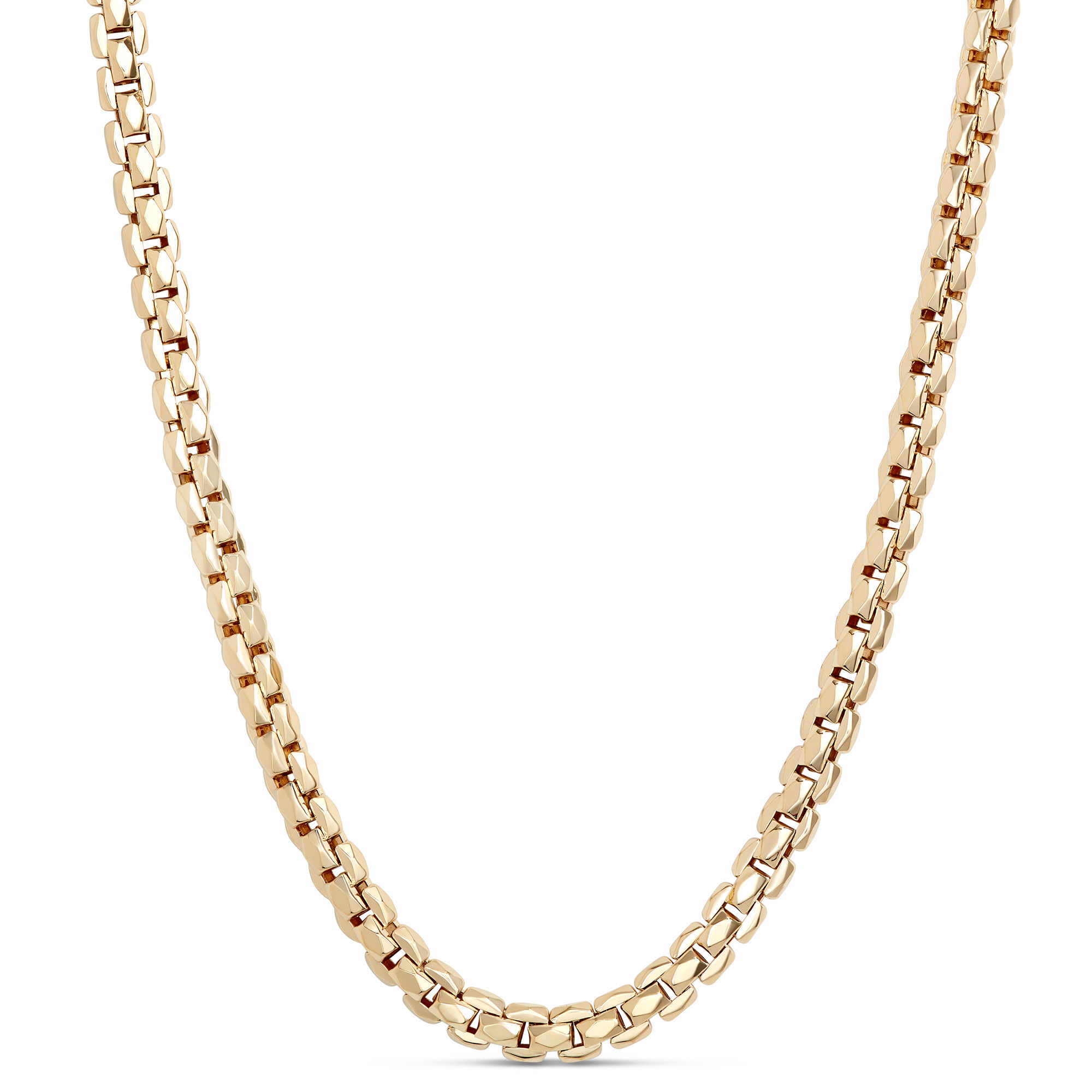 Toscano 24-Inch Diamante Link Necklace, 14K Yellow Gold