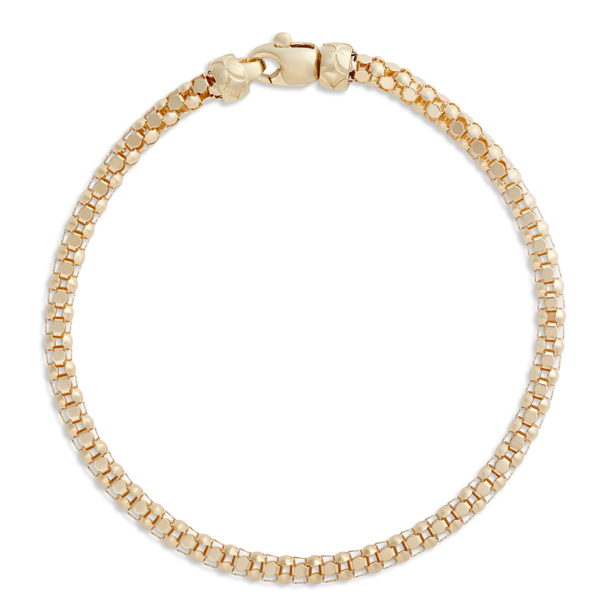 Toscano 7.5-Inch Popcorn Link Bracelet, 14K Yellow Gold