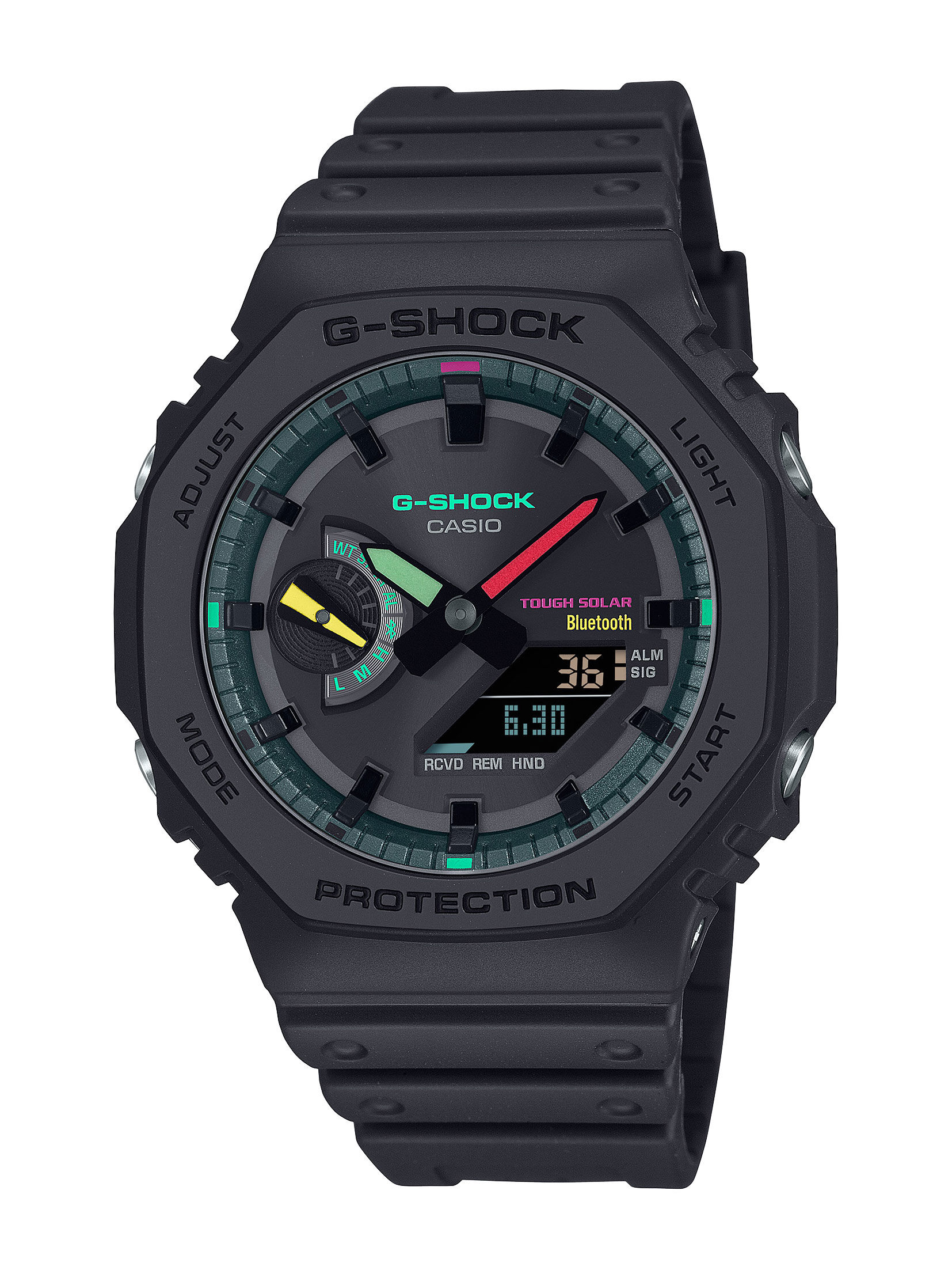 G Shock 2100 Oak Black Solar Dial Watch, 45mm