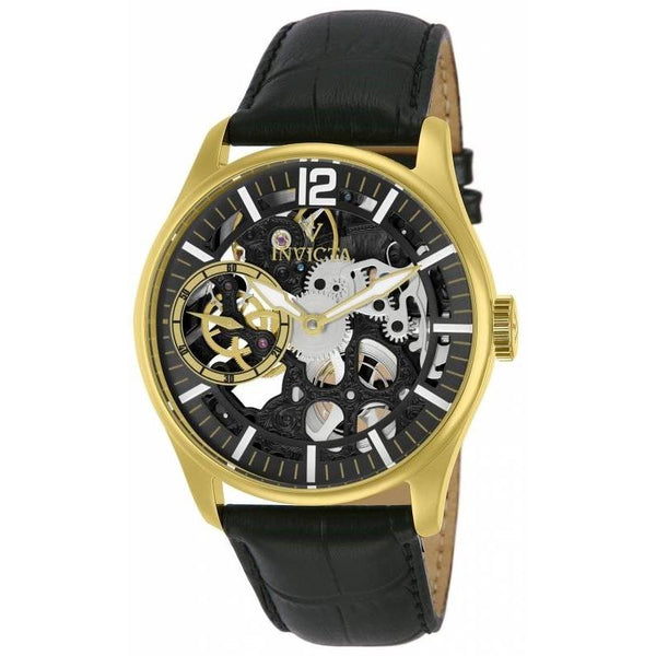 Invicta Men's 12405 Vintage Mechanical Multi-Function Black Leather Watch