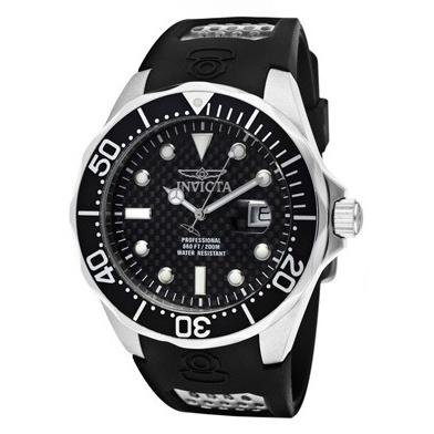 Invicta Men's 12558 Pro Diver Black and Silver Polyurethane and Stainless Steel Watch