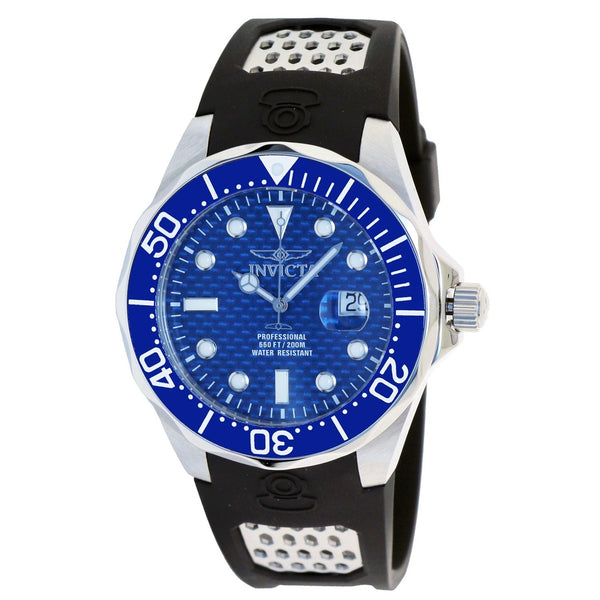Invicta Men's 12559 Pro Diver Black and Silver Polyurethane and Stainless Steel Watch